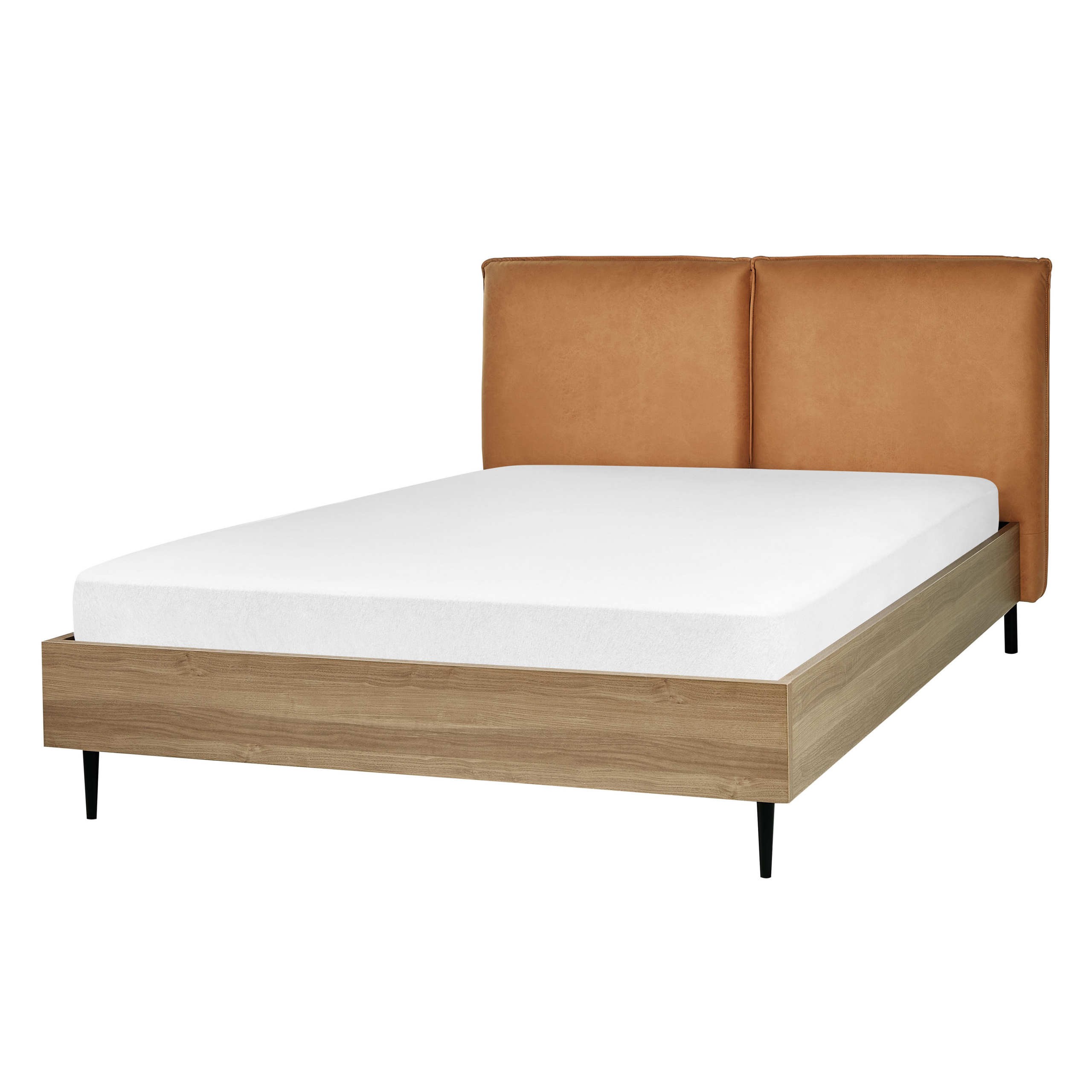 Bed kunstleer goudbruin 140 x 200 cm LIMANTON
