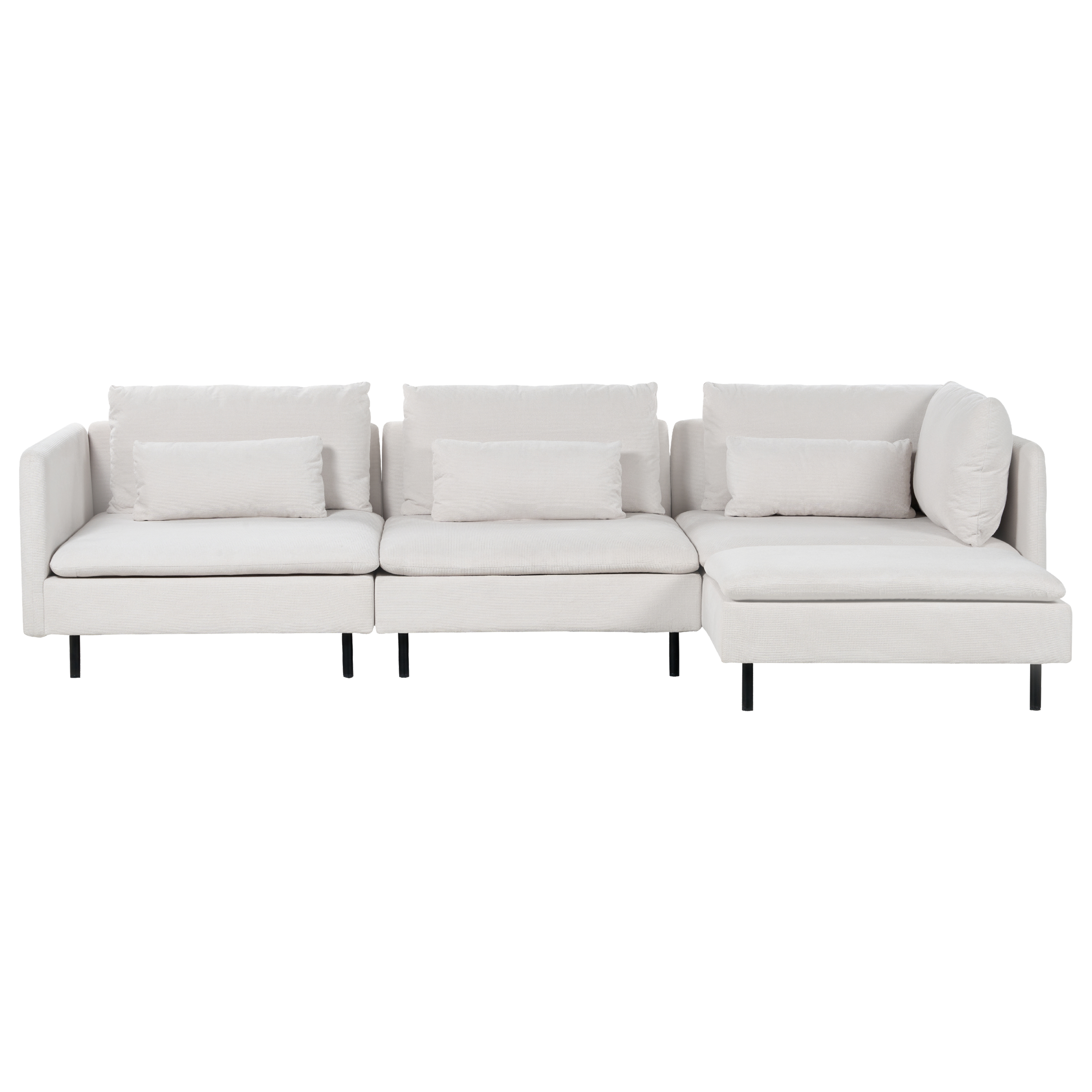 Hoekbank modulair corduroy beige linkszijdig EGERIS