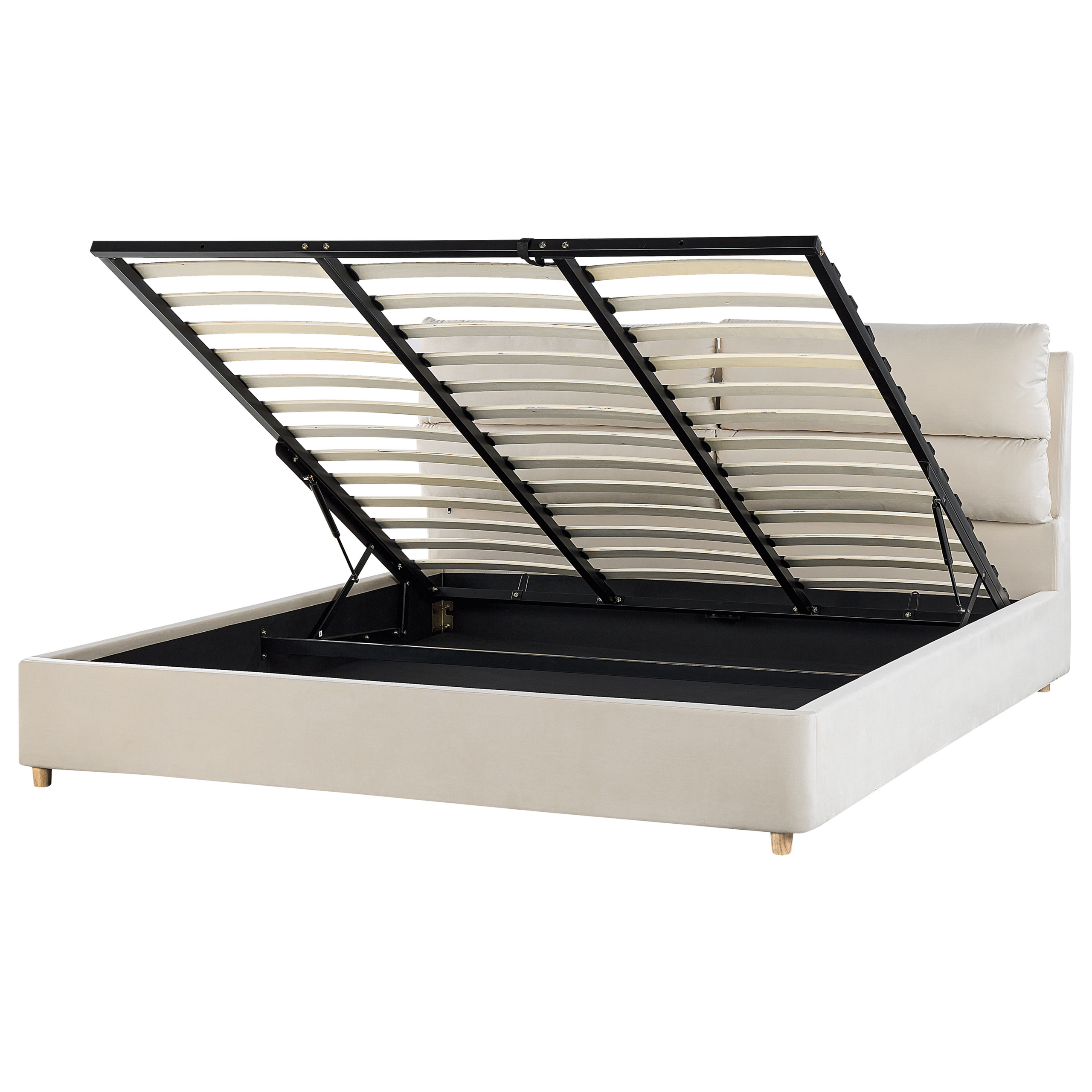 Bed fluweel lichtbeige 180 x 200 cm BATILLY
