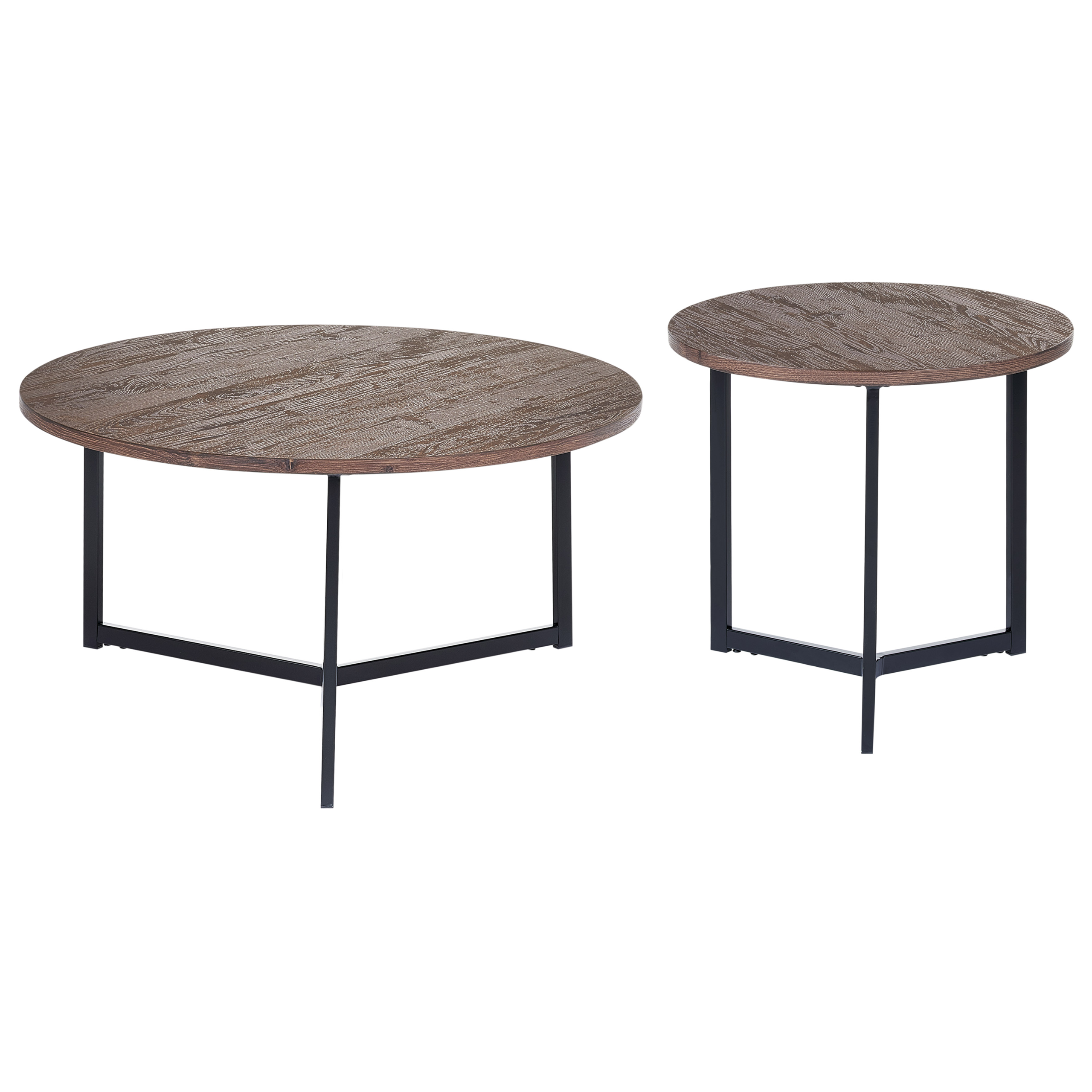 Salontafel set van 2 donkerhout/zwart TIPPO