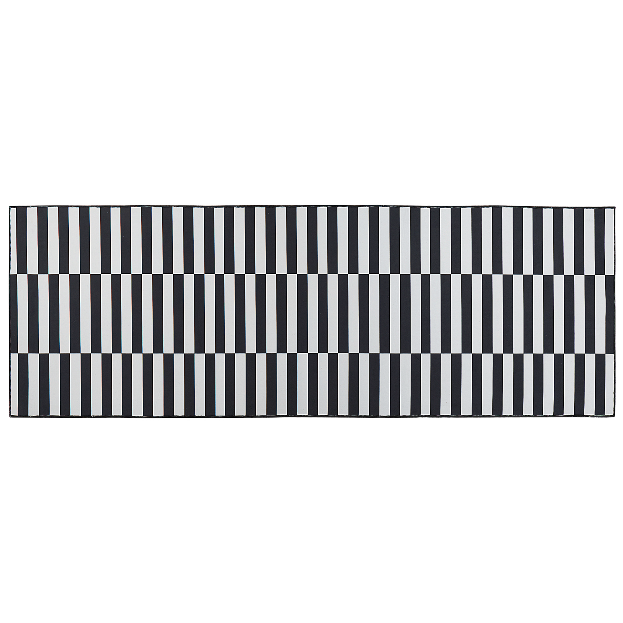 Vloerkleed polyester zwart/wit 70 x 200 cm PACODE