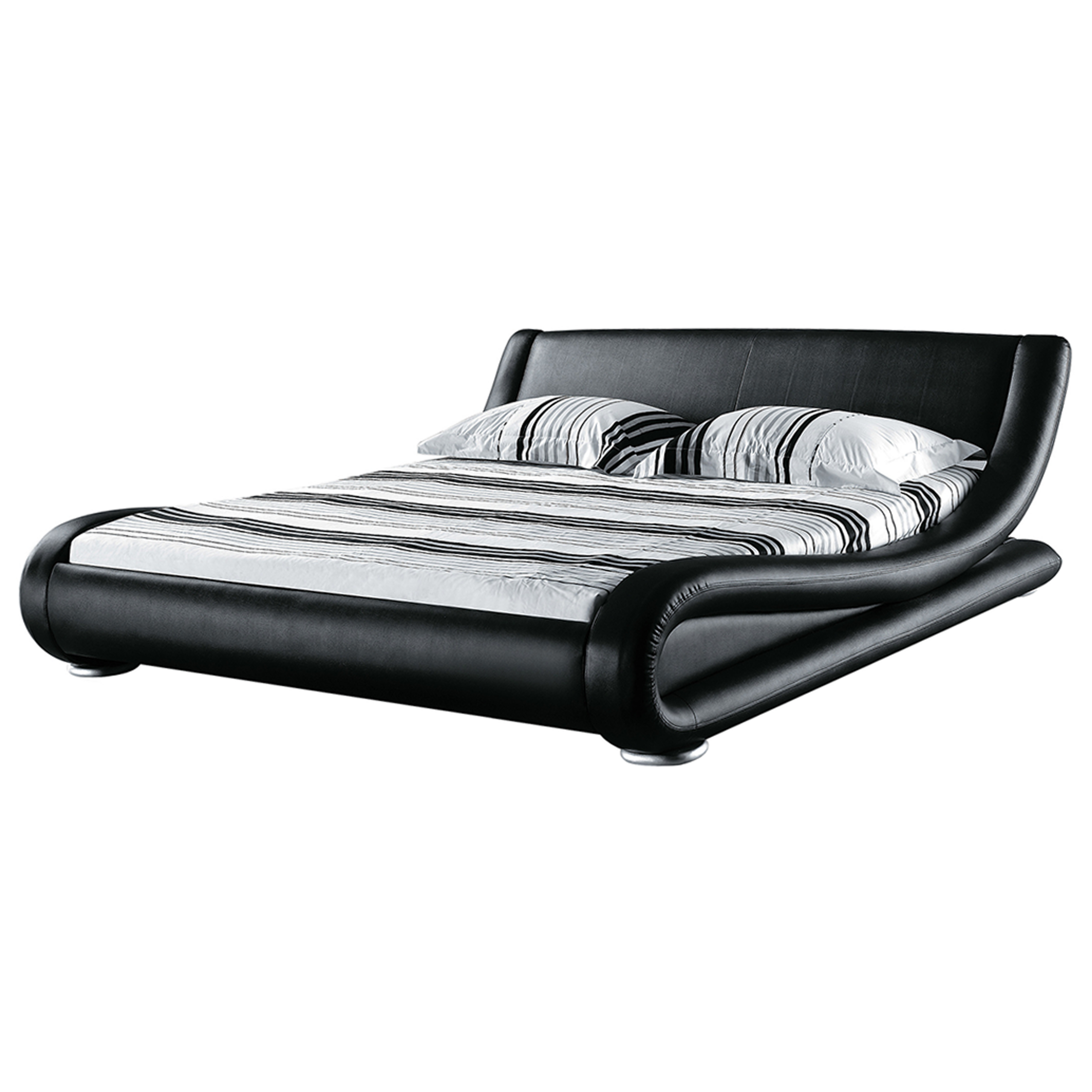 Waterbed leer zwart 180 x 200 cm AVIGNON