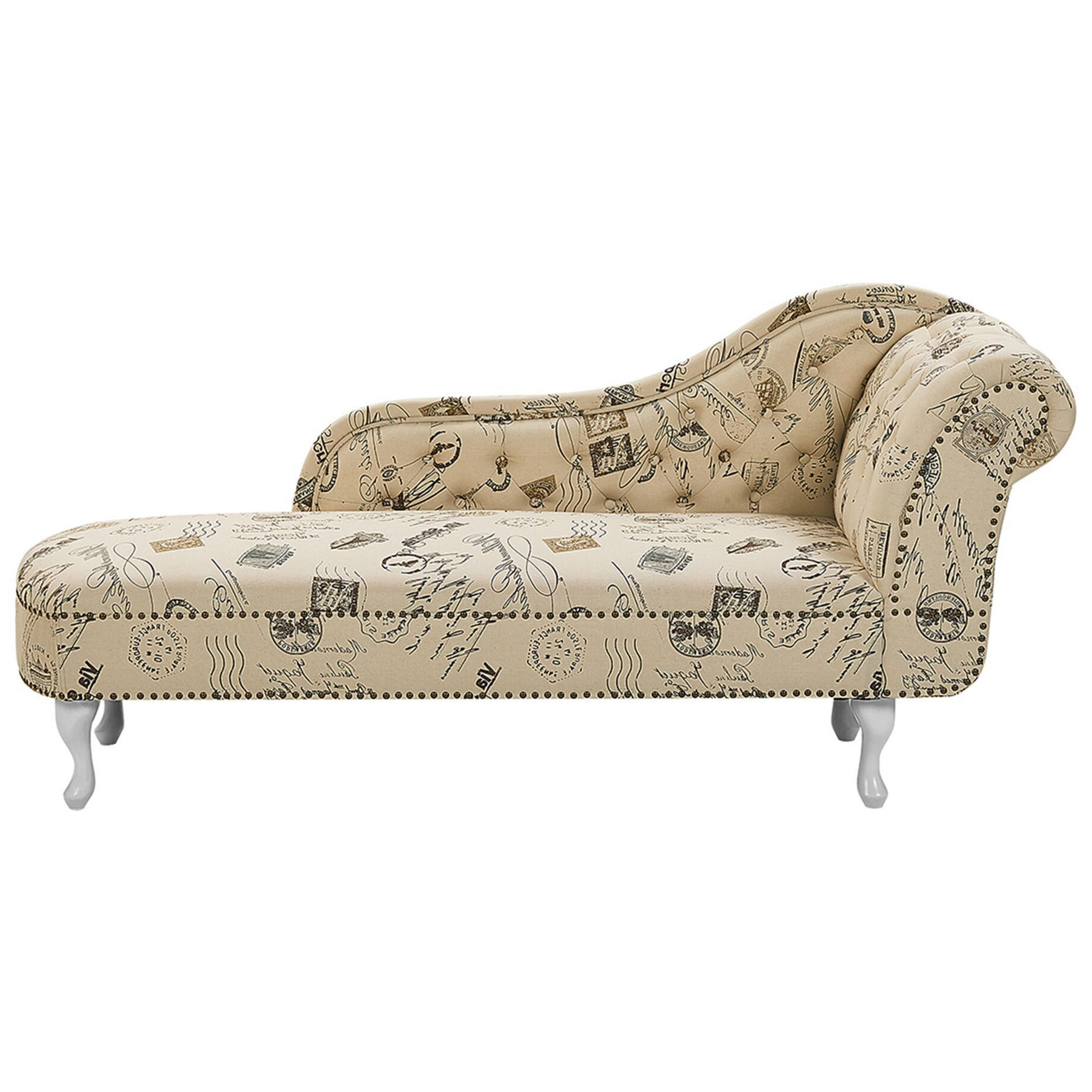 Chaise longue stof met print rechtszijdig NIMES