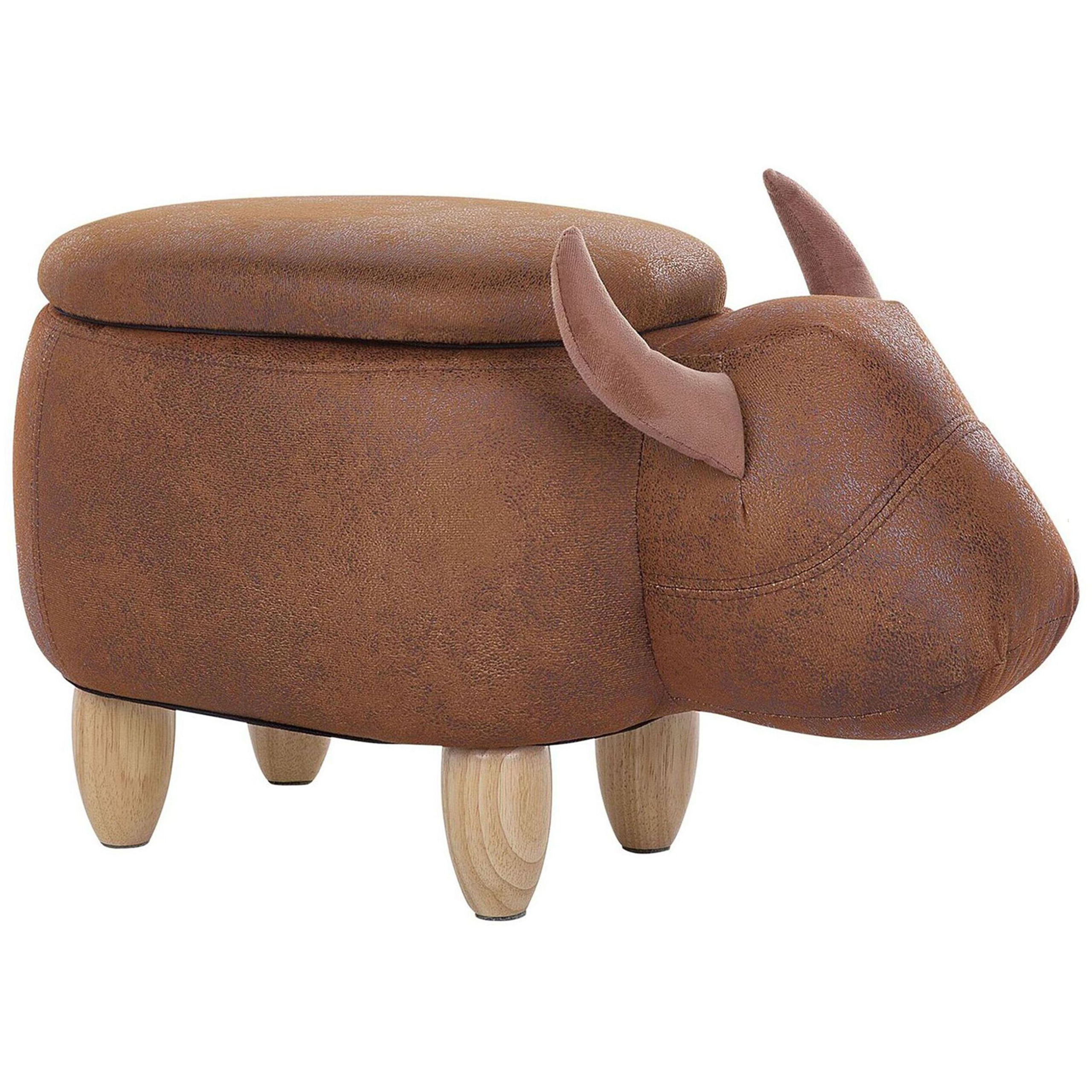 Hocker kunstleer bruin COW