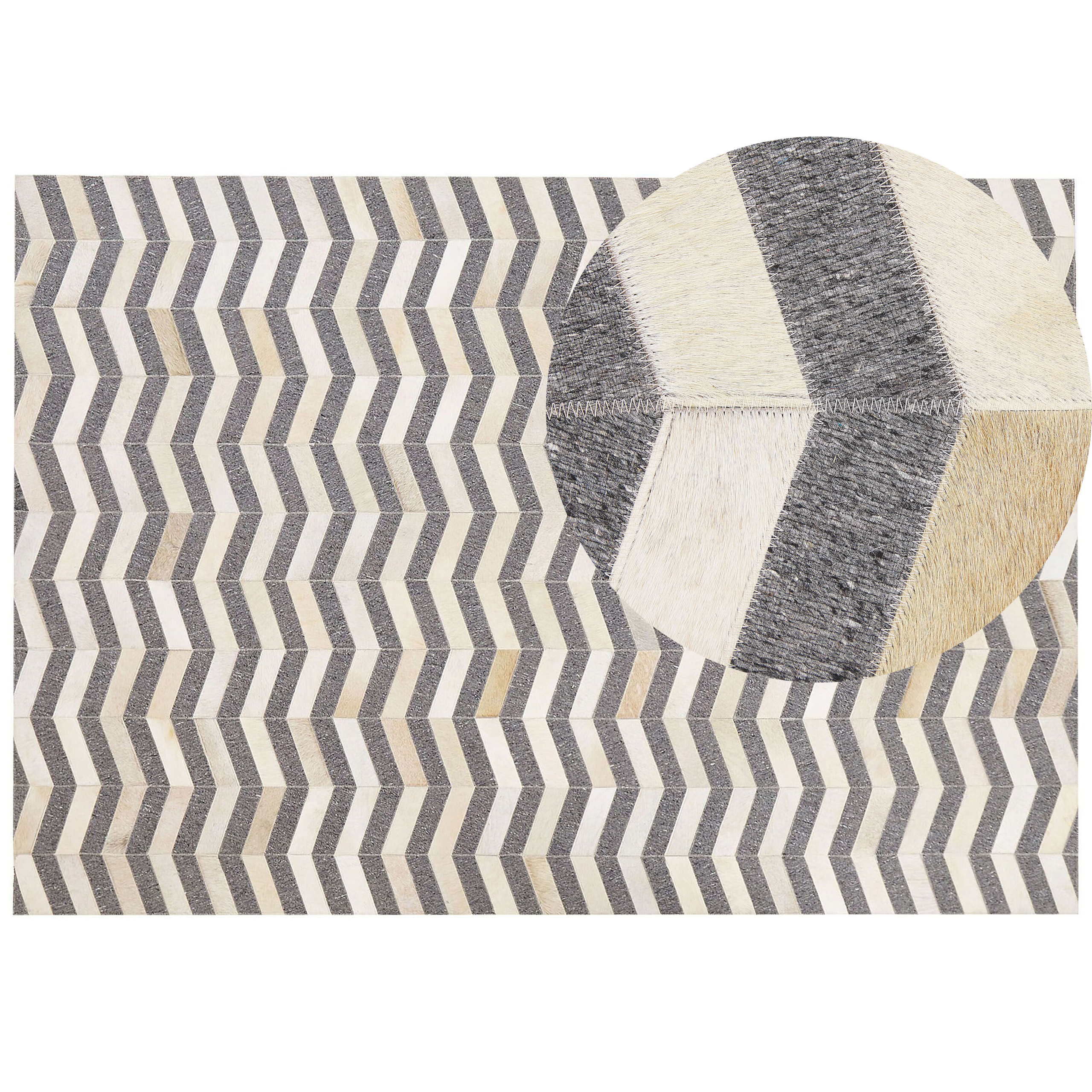 Vloerkleed patchwork grijs/beige 160 x 230 cm BAGGOZE