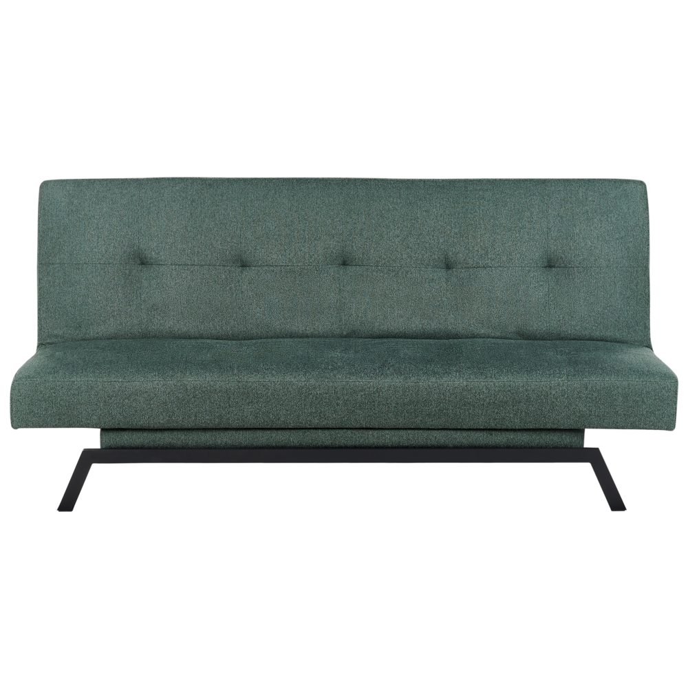 Image of Divano Letto Rivestimento Tessuto Verde Patchwork Multicolore 3 Posti Meccanismo Click Clack