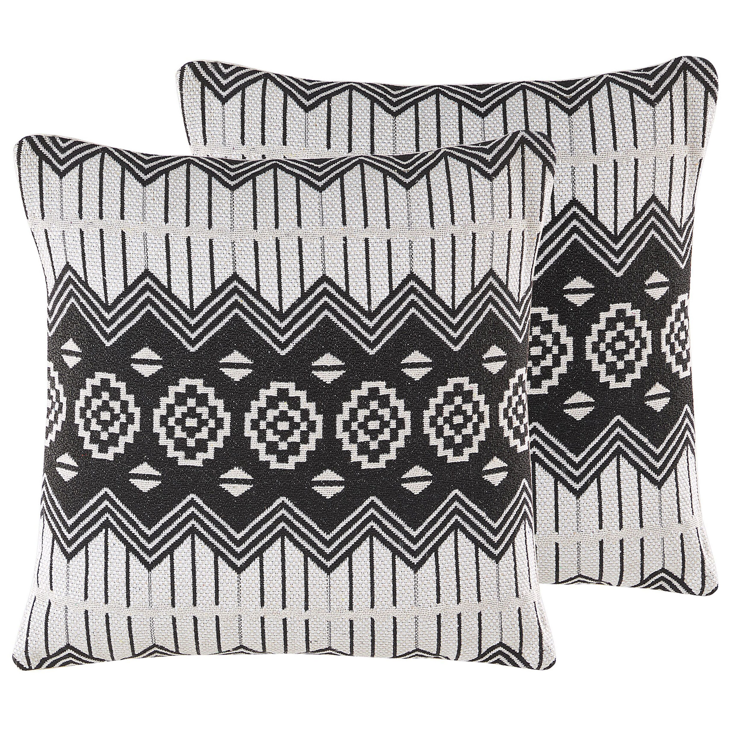 Set van 2 kussens Katoen Zwart/Wit CARDAK 45 x 45 cm