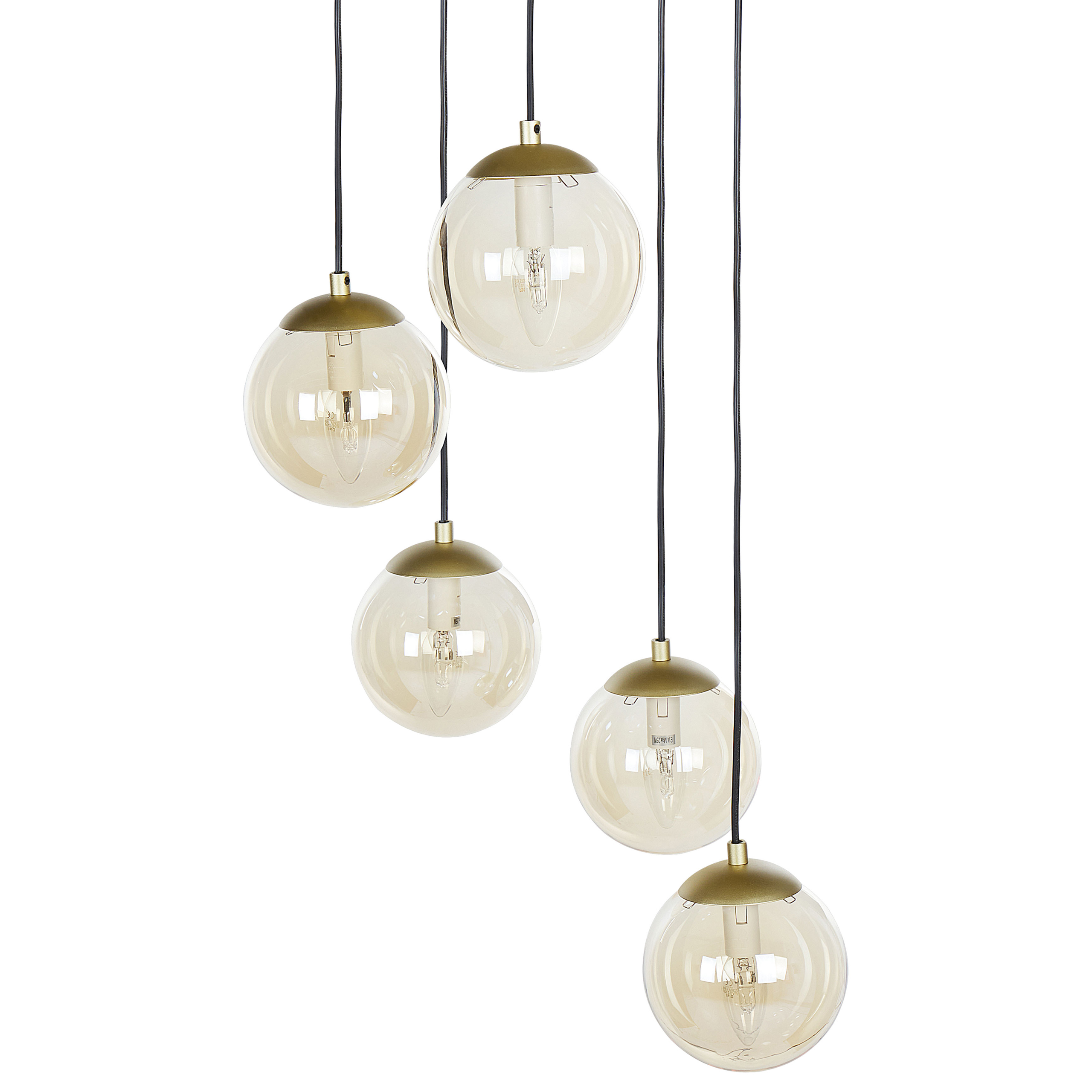Hanglamp 5 lampen goud NOEL