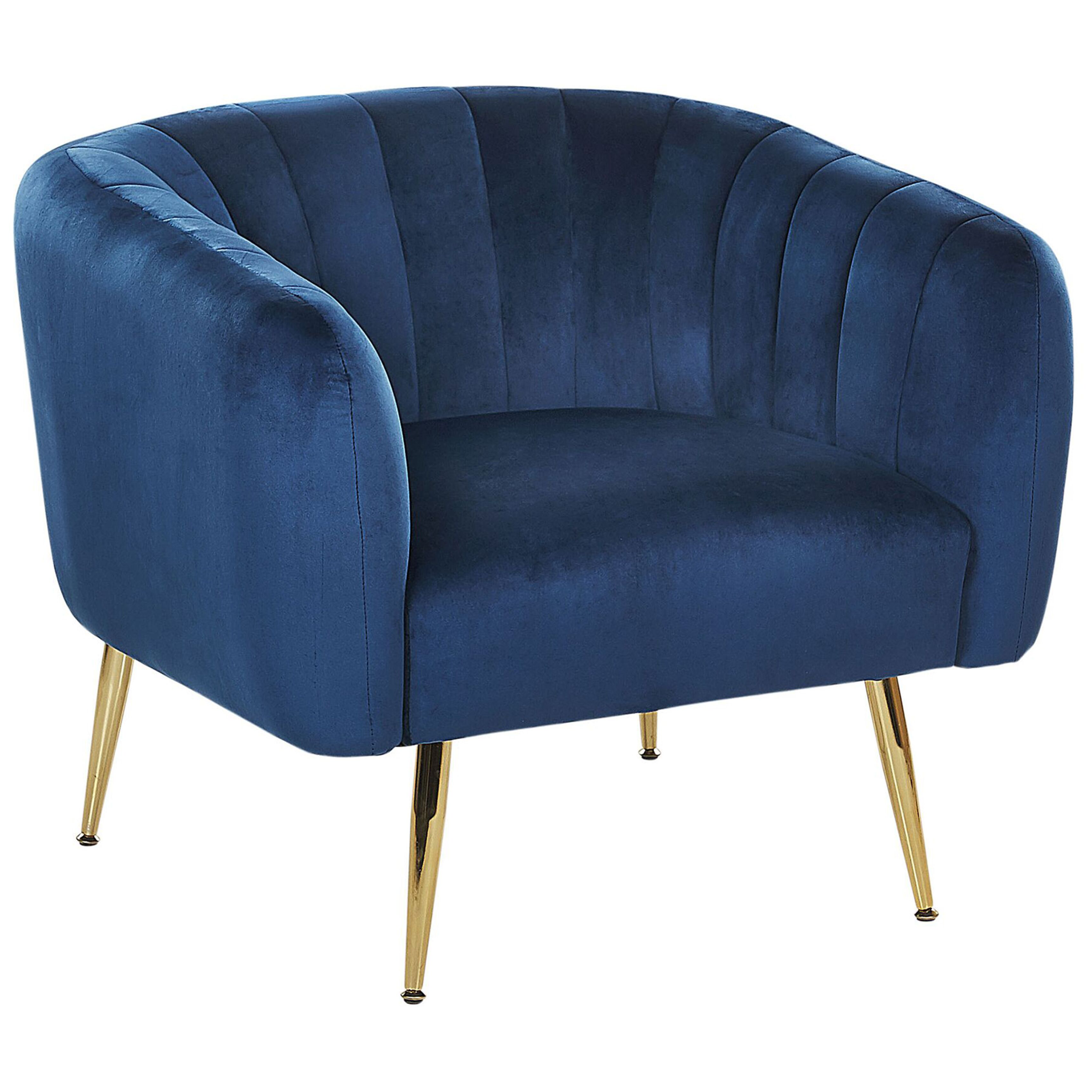 Fauteuil Fluweel Donkerblauw LACONIA