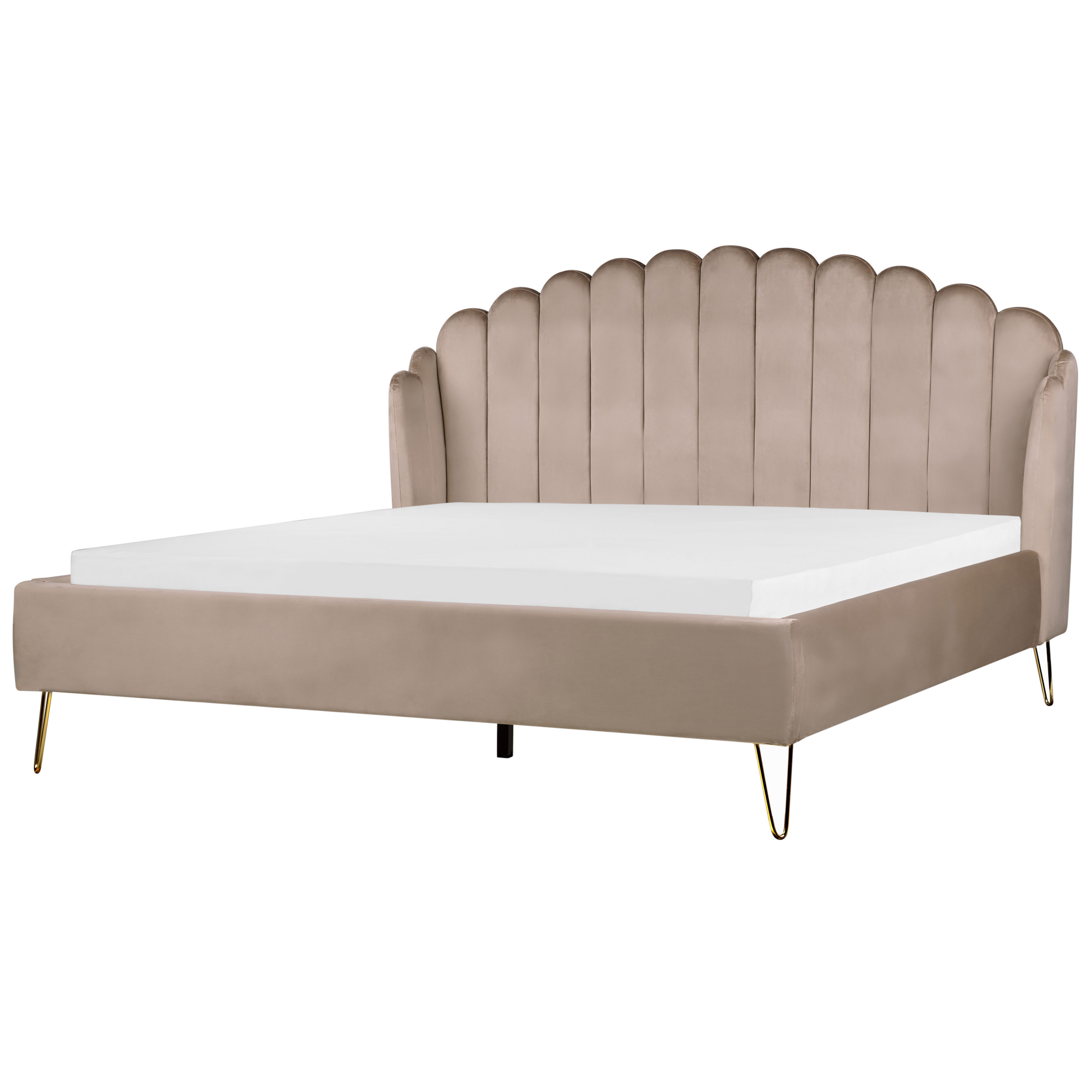 Bed fluweel taupe 180 x 200 cm AMBILLOU