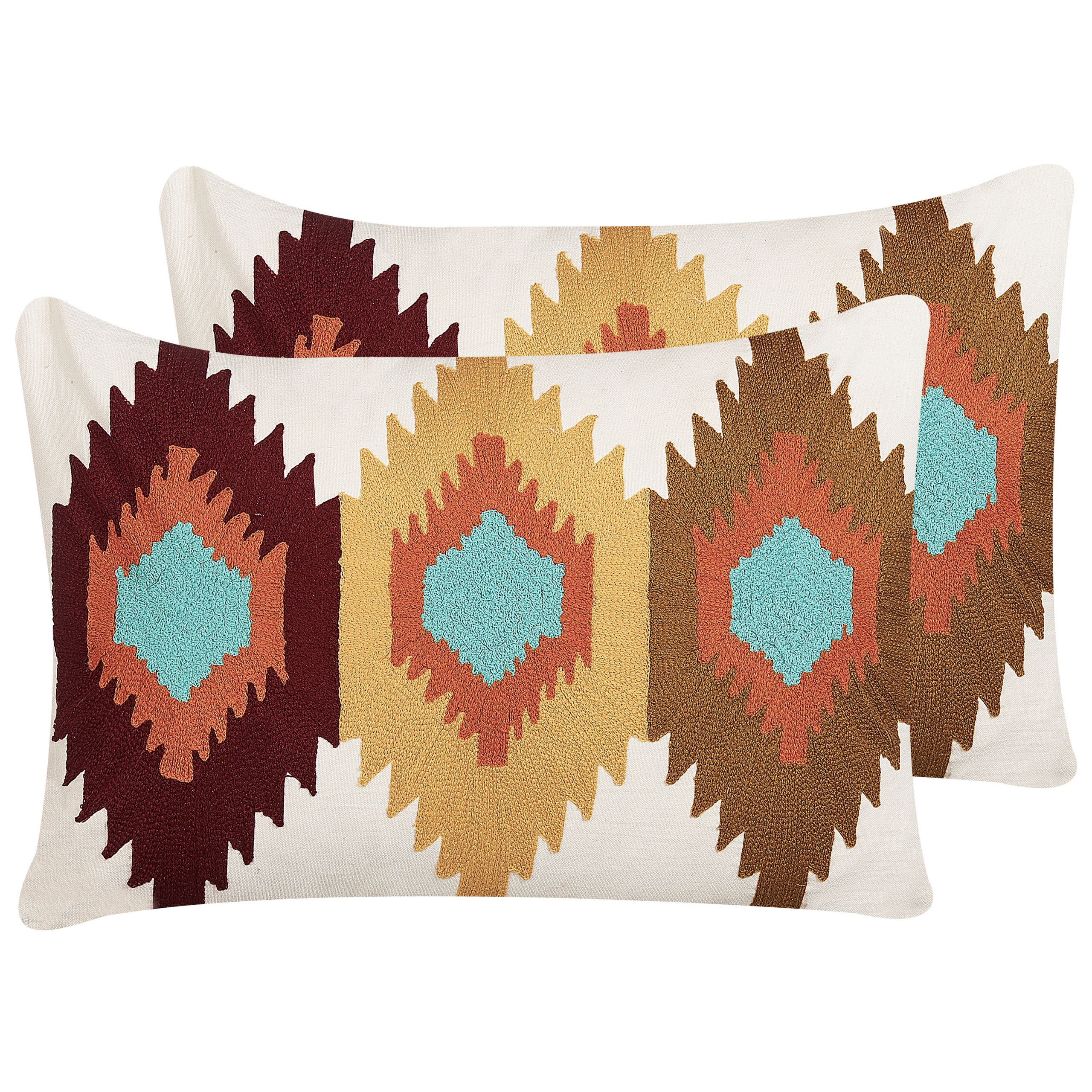 Set van 2 kussens Borduurwerk Multicolor DANAPUR 40 x 60 cm
