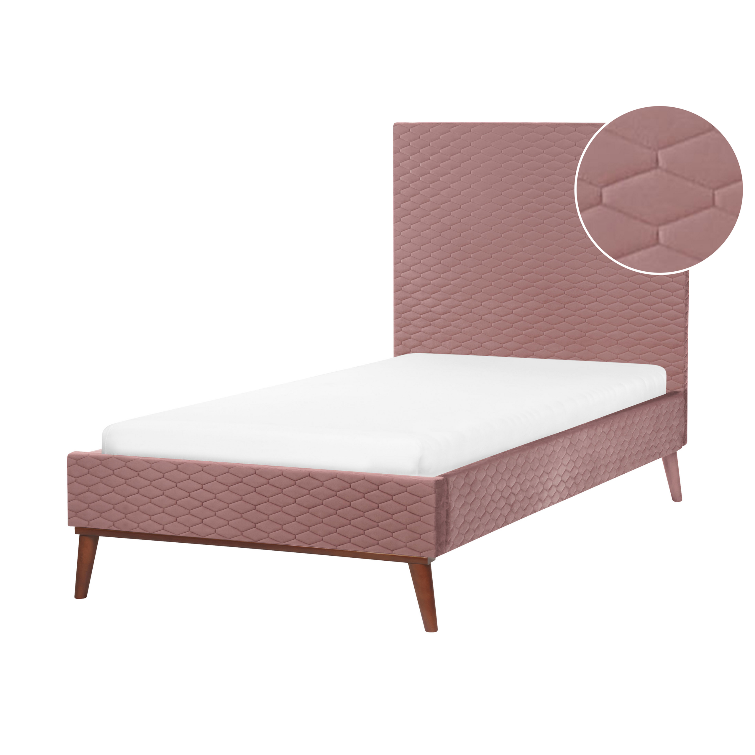 Bed fluweel roze 90 x 200 cm BAYONNE