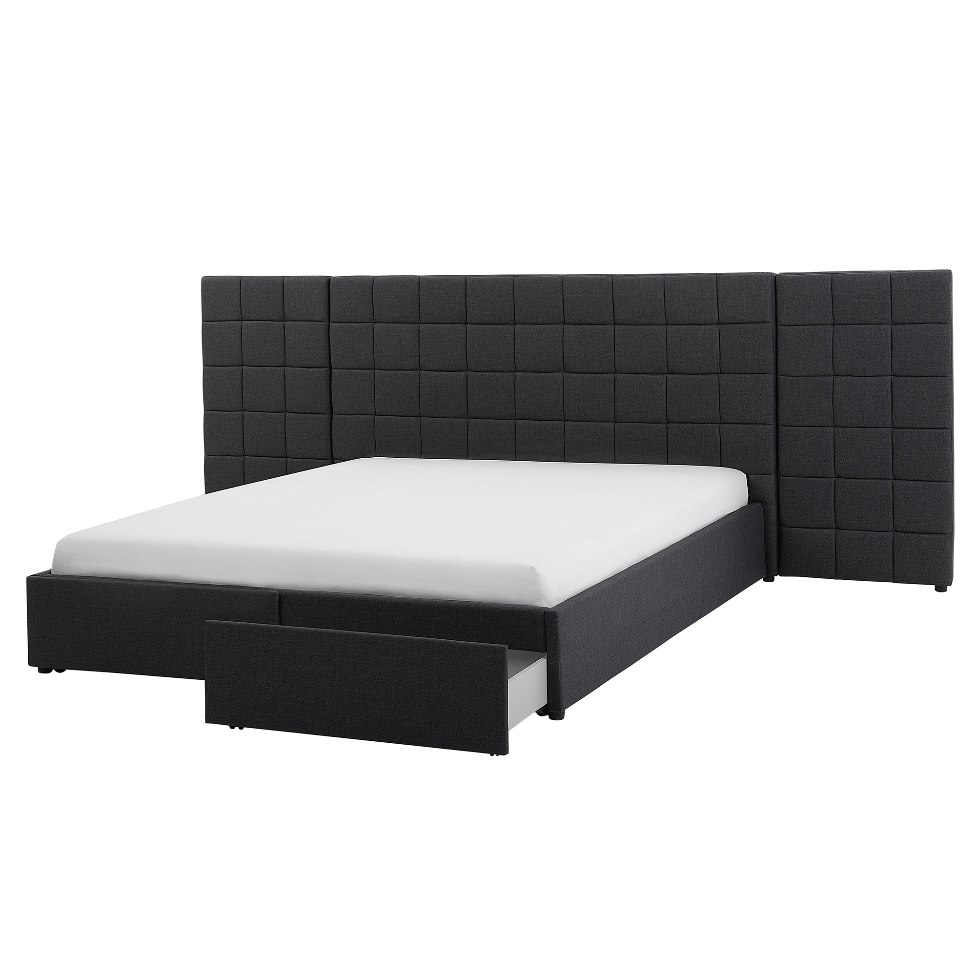 Bed stof grijs 180 x 200 cm MILLAU