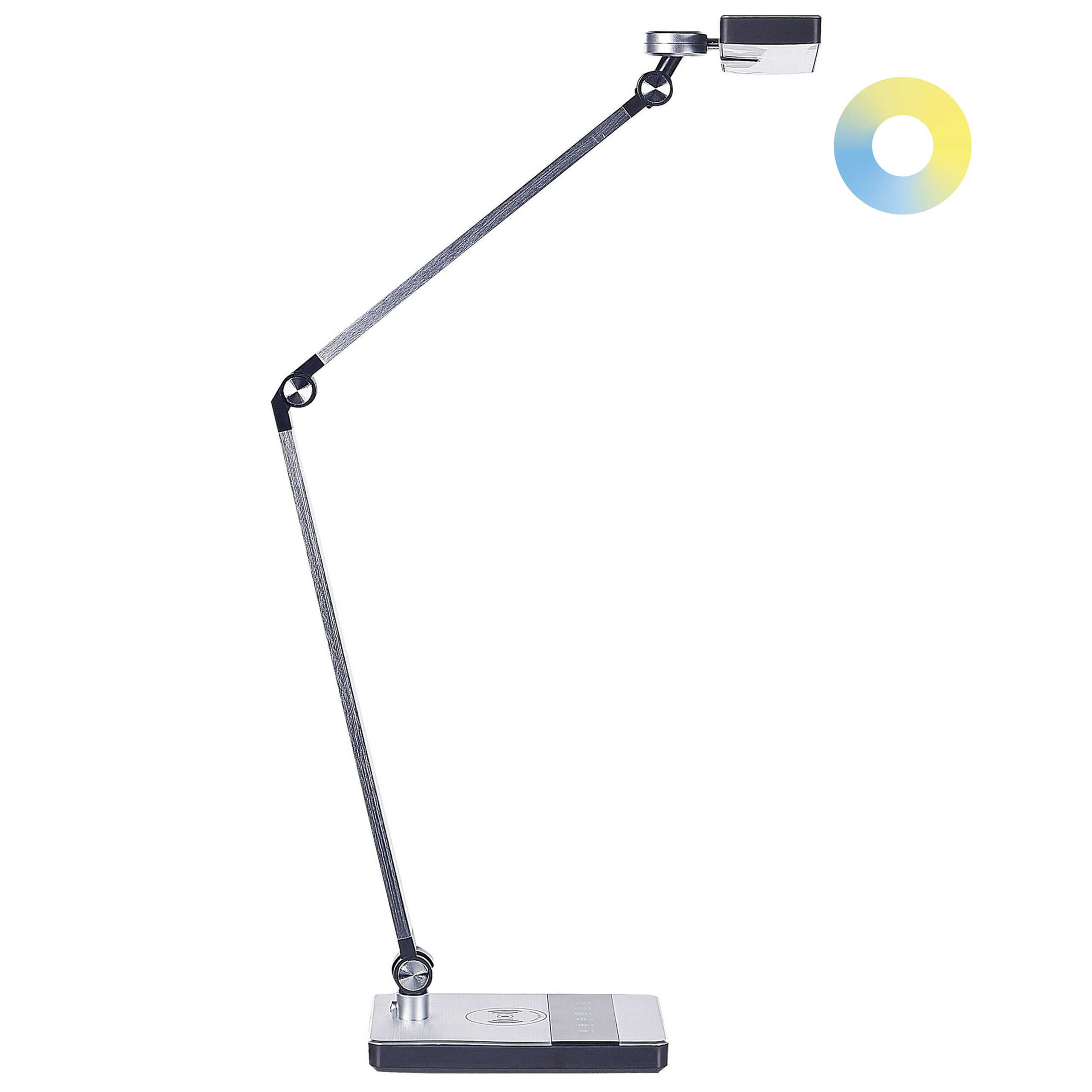 Bureaulamp metaal zilver LACERTA