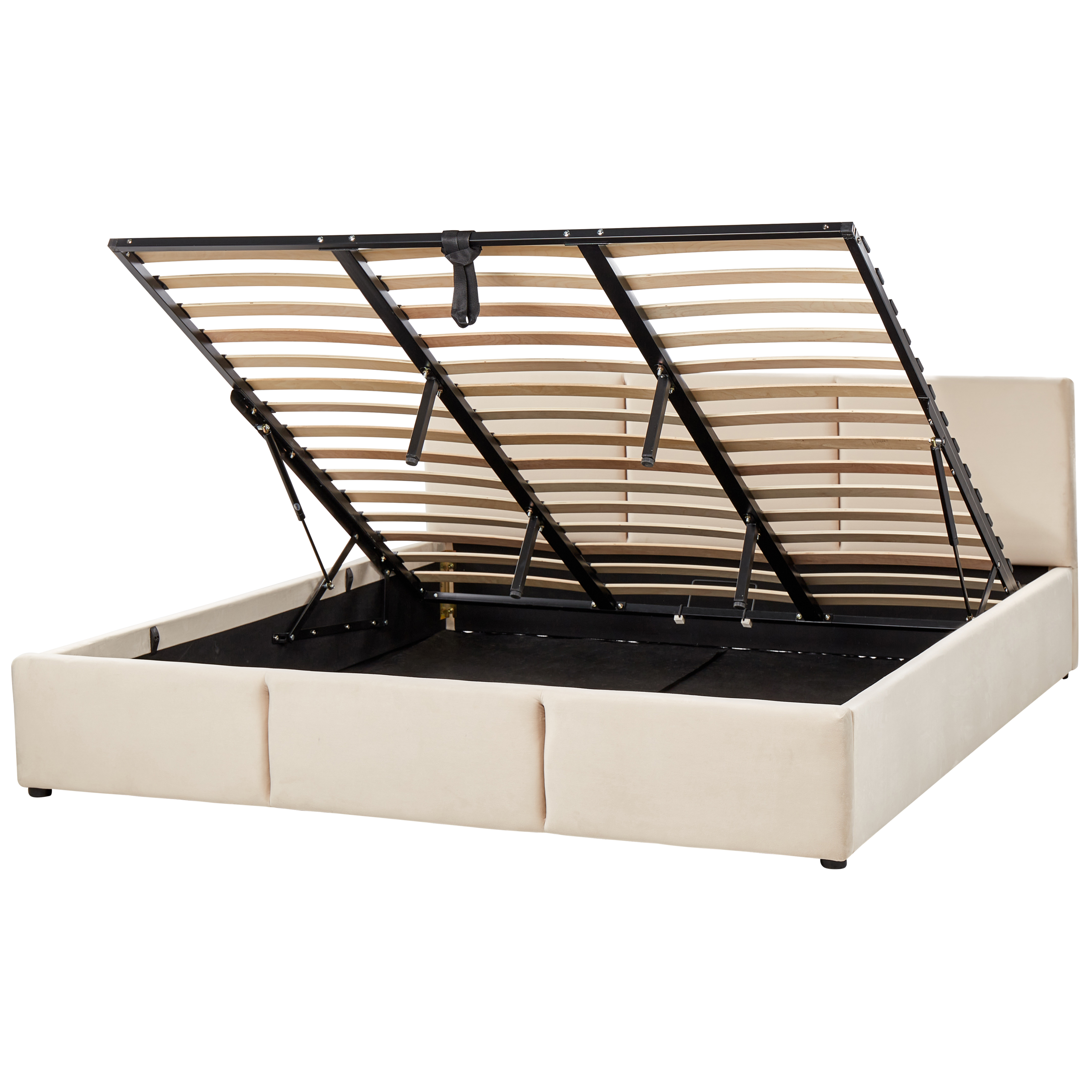 Bed fluweel lichtbeige 180 x 200 cm BOUSSE