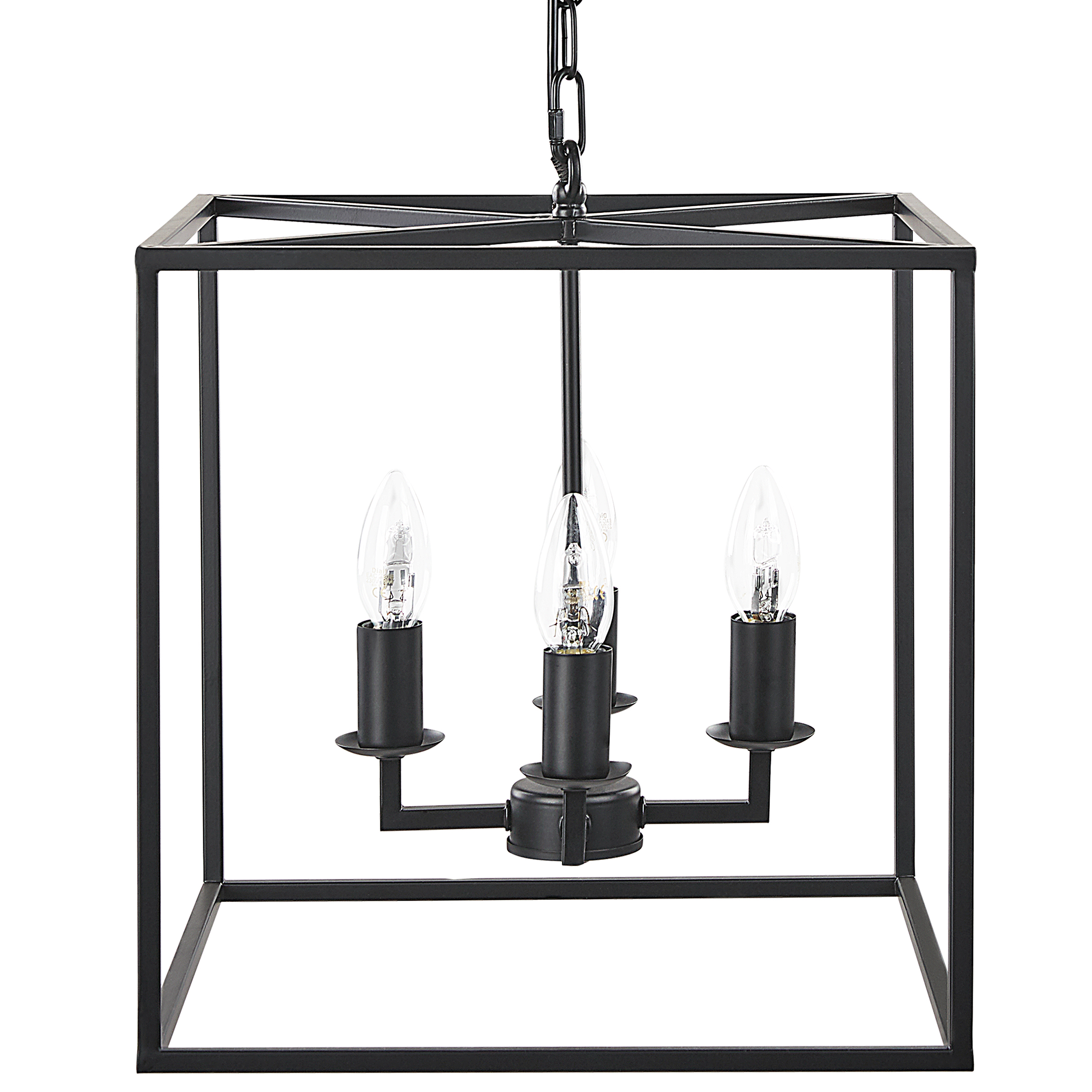 Hanglamp 4 lampen zwart WANCHET