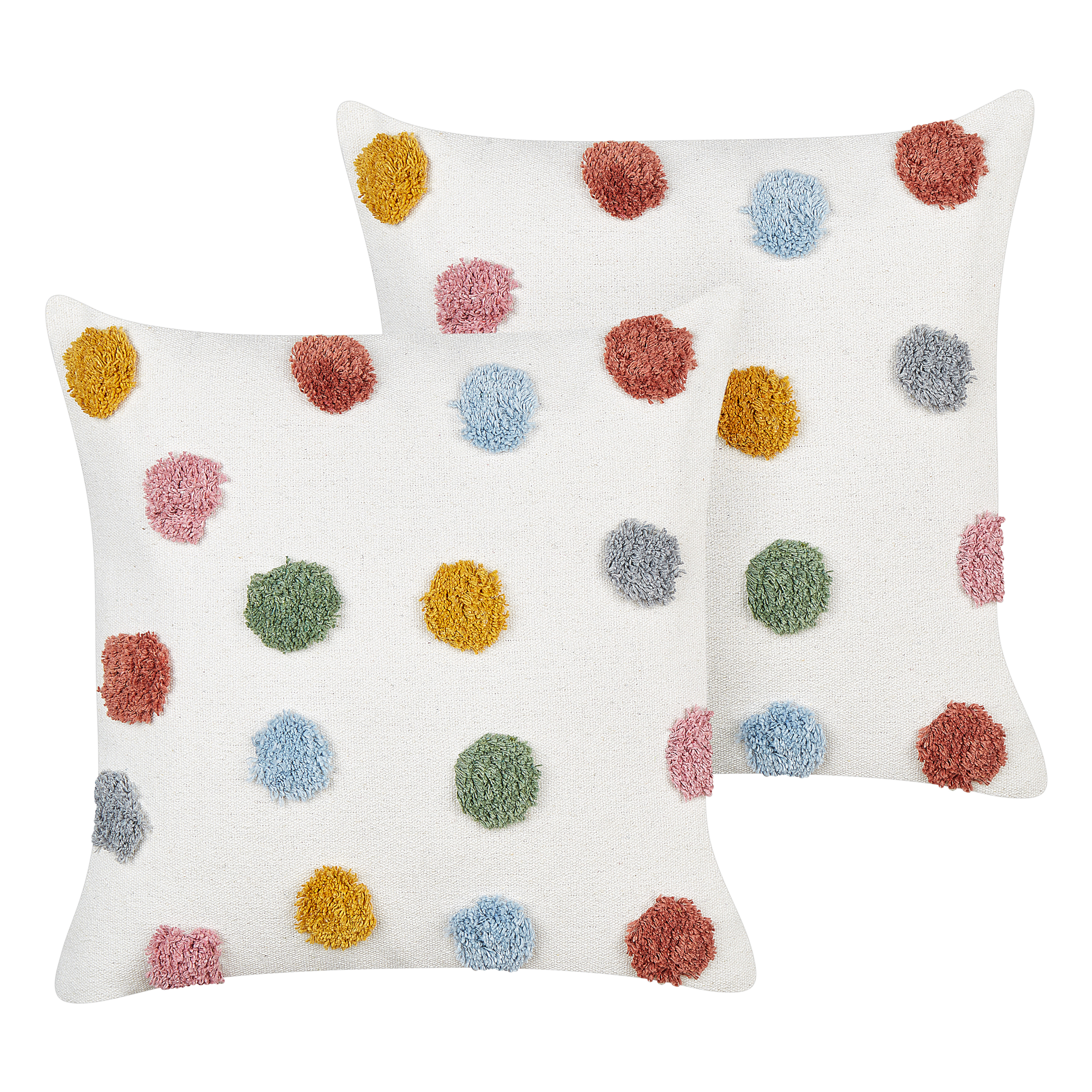Set van 2 kussens Getuft Katoen Wit WALLFLOWER 45 x 45 cm