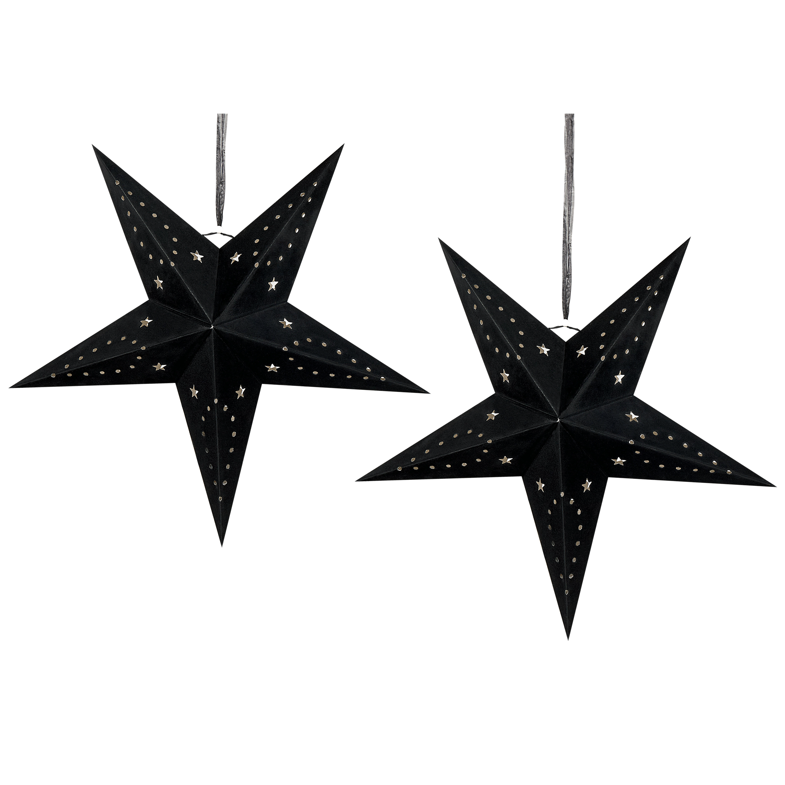 Kerstdecoratie set van 2 LED-verlichting fluweel zwart 60 cm MOTTI