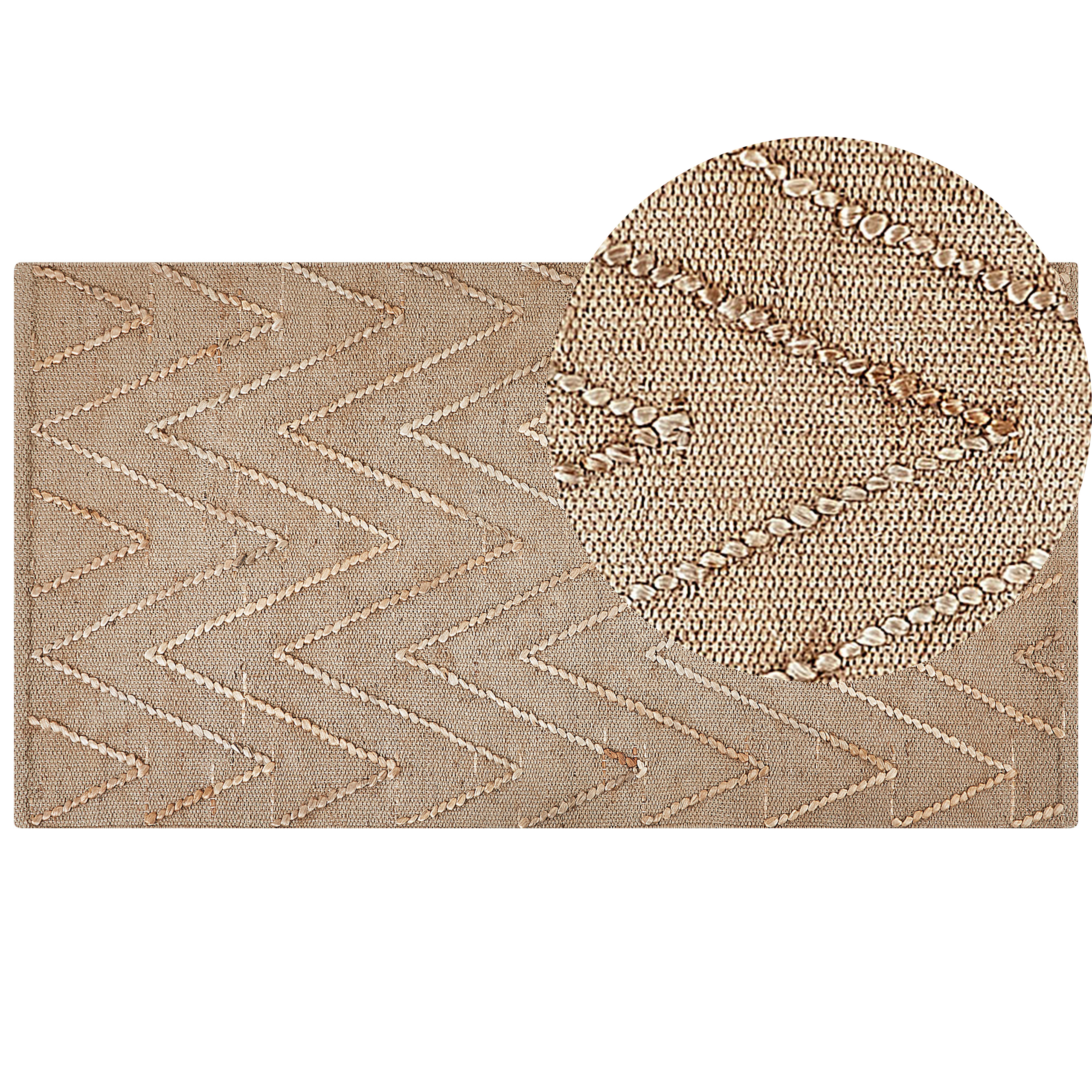 Vloerkleed jute beige 80 x 150 cm DADAY