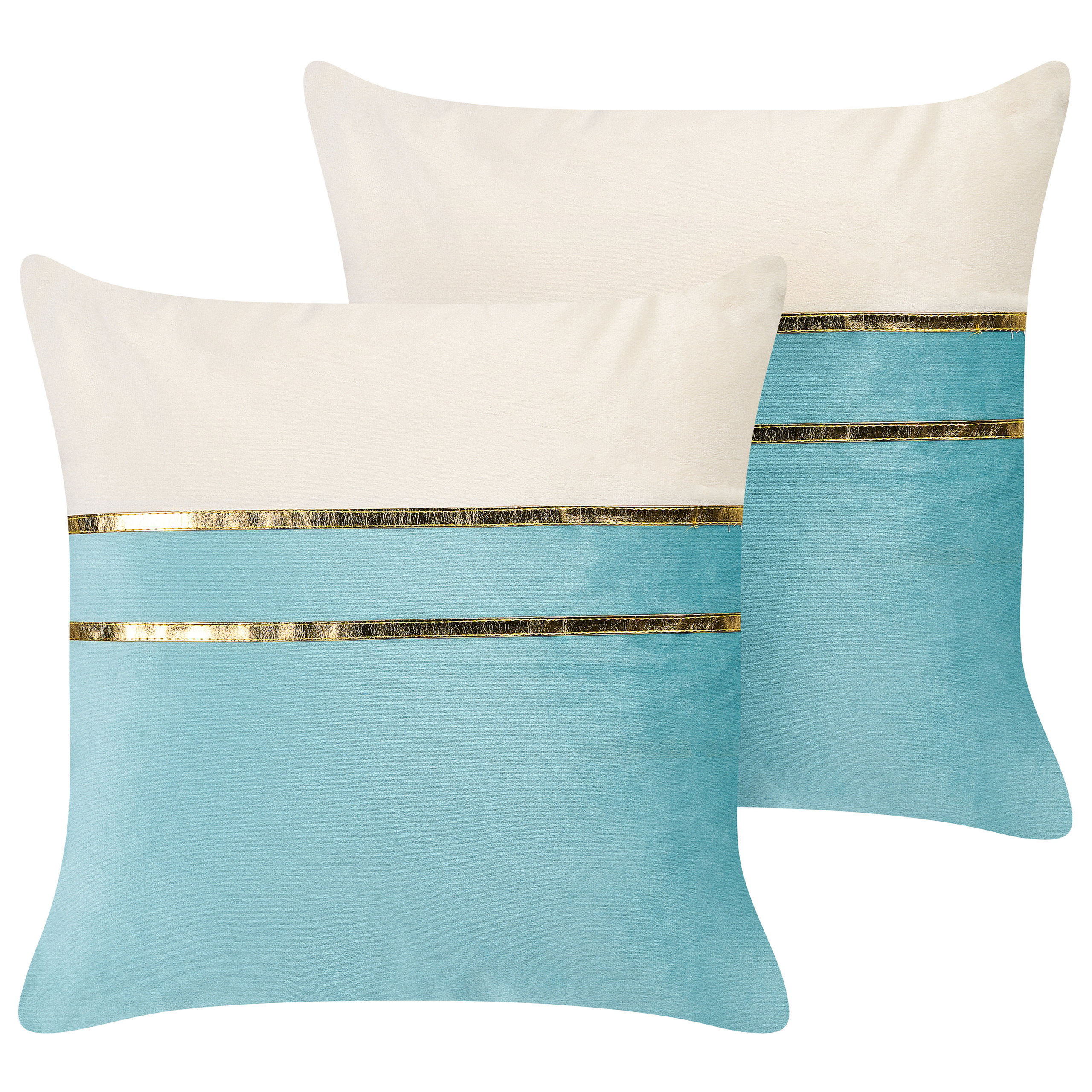 Set van 2 kussens Fluweel Blauw ALLIUM 45 x 45 cm