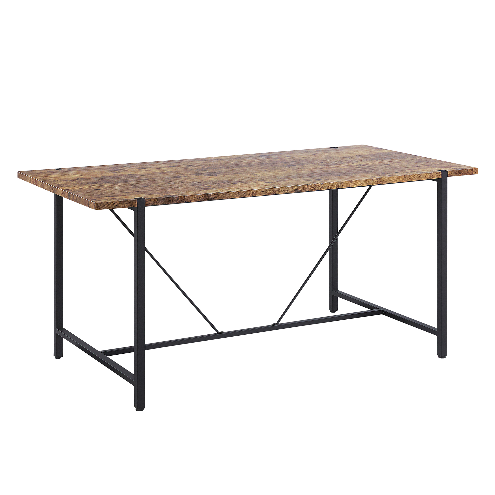 Eettafel MDF donkerhout/ zwart 160 x 80 cm SARITAS