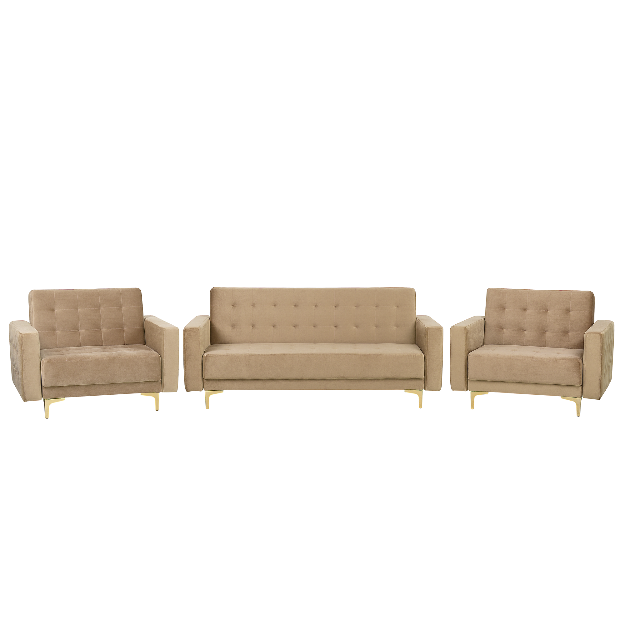 Bankenset fluweel zandbeige ABERDEEN