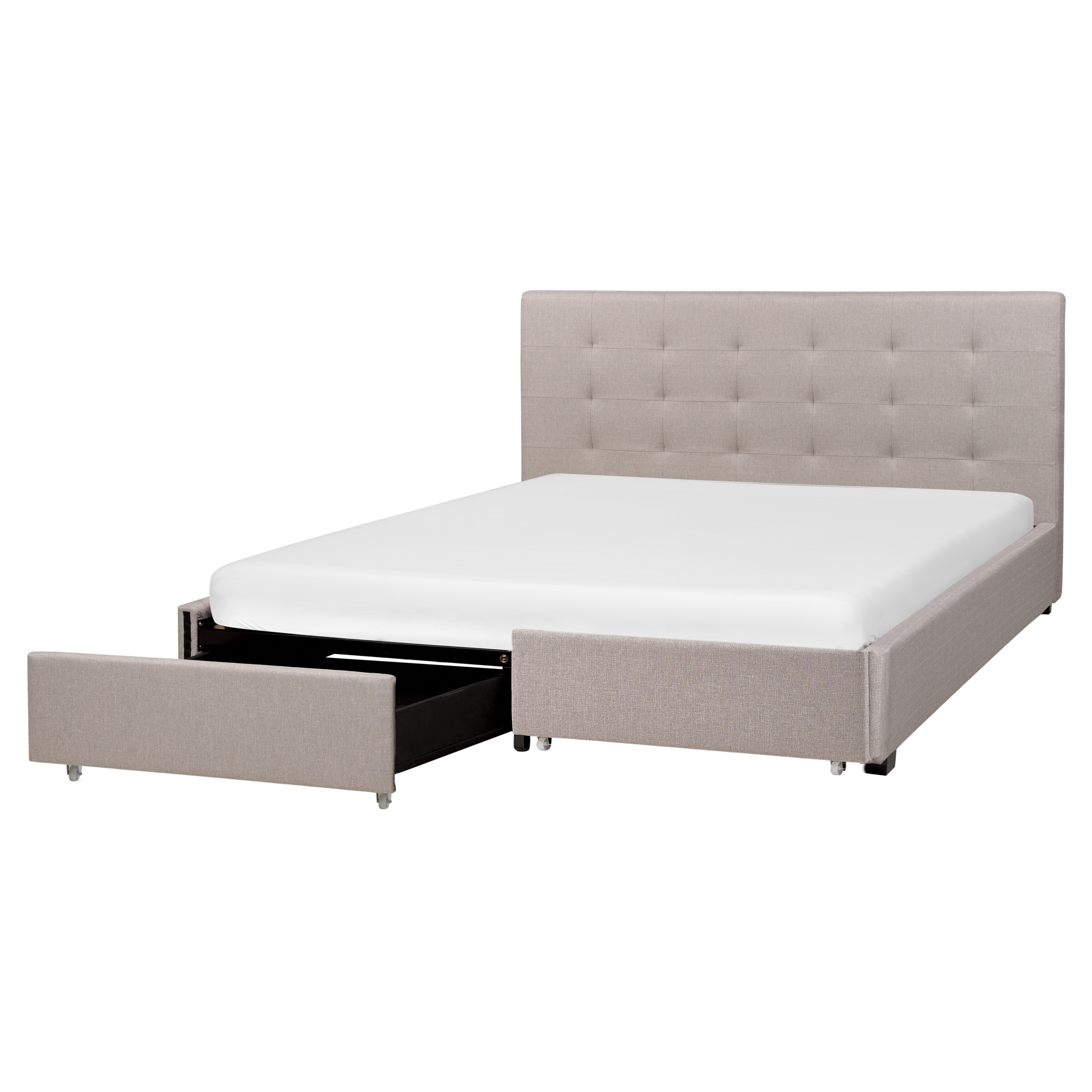 Bed met opbergruimte stof lichtgrijs 160 x 200 cm LA ROCHELLE