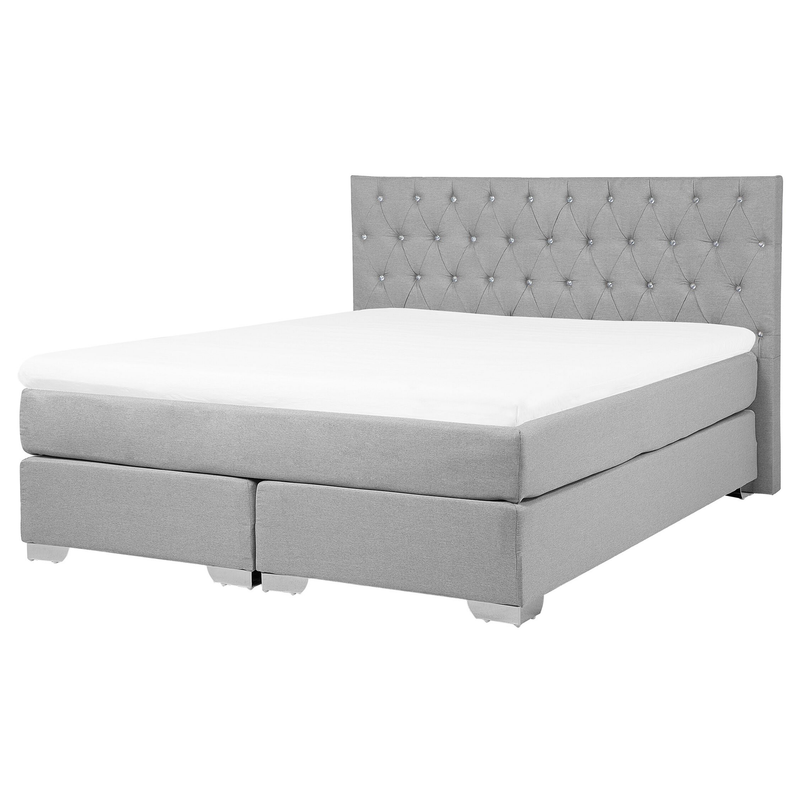 Boxspring stof lichtgrijs 160 x 200 cm DUCHESS