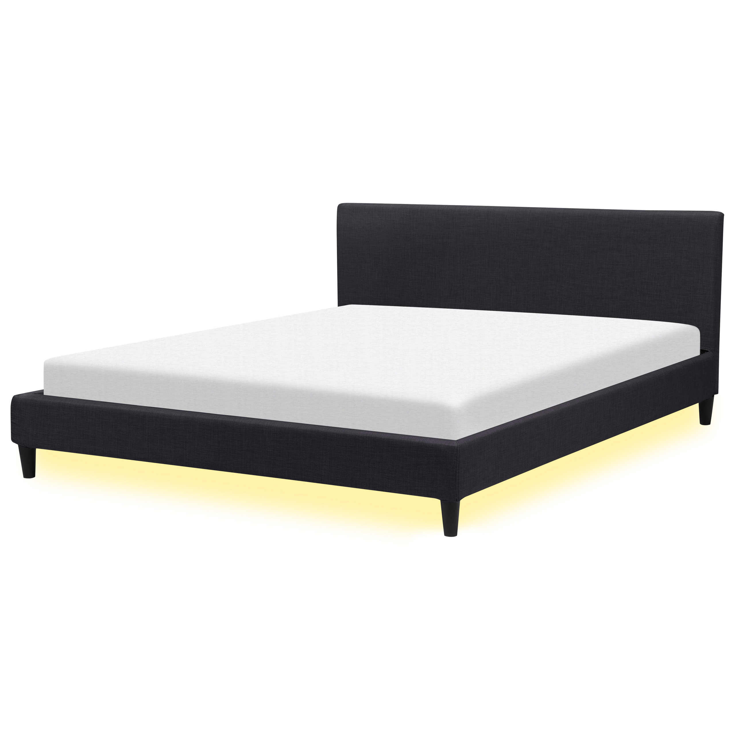 Bed met LED stof zwart 180 x 200 cm FITOU