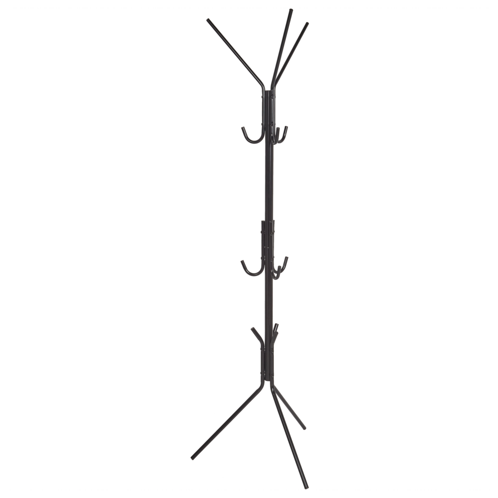Image of Appendiabiti in metallo nero da 175 cm, appendiabiti autoportante, industriale e moderno, pezzo d&#39;arrossoo per corridoio.