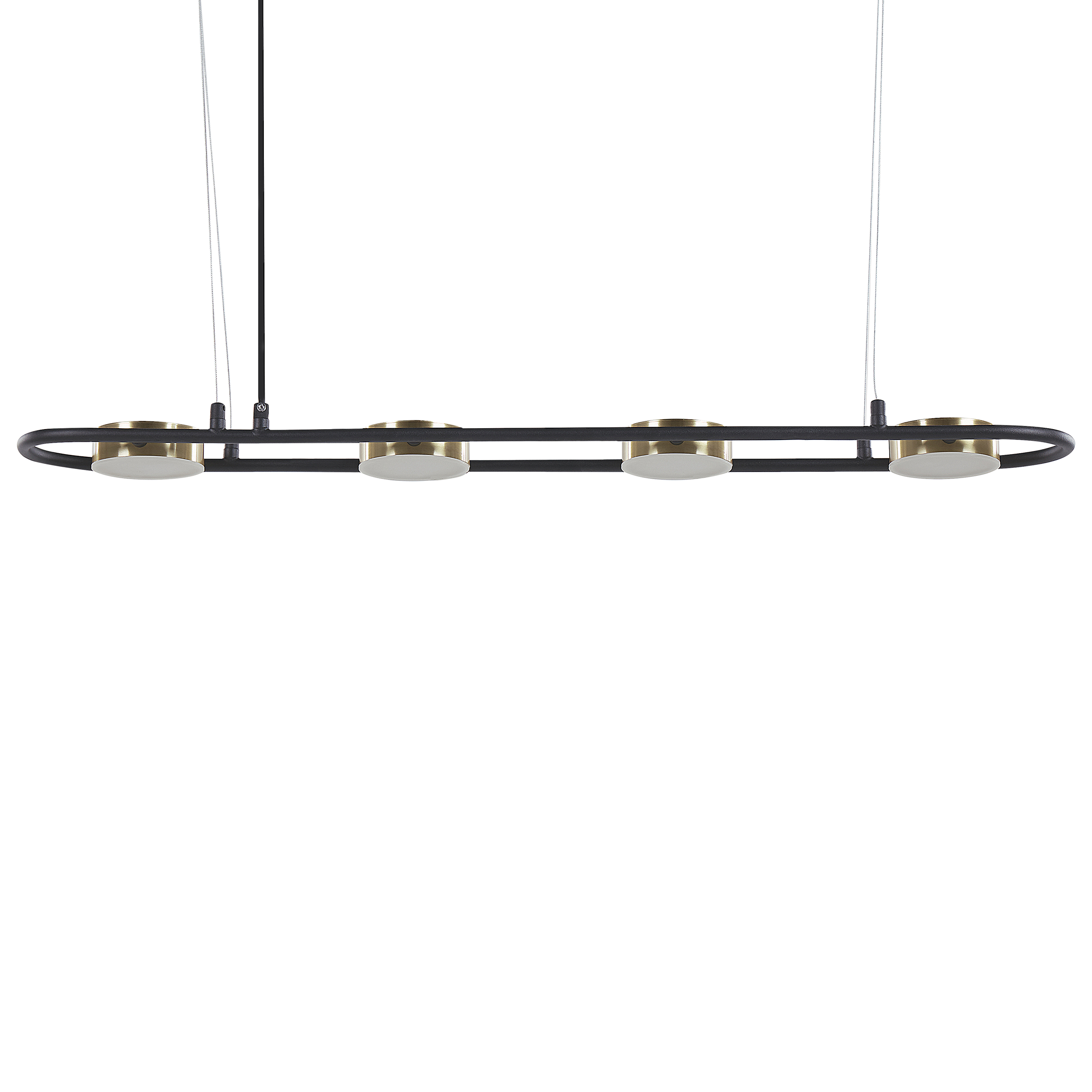 Hanglamp 4 lampen LED zwart/messing MALI