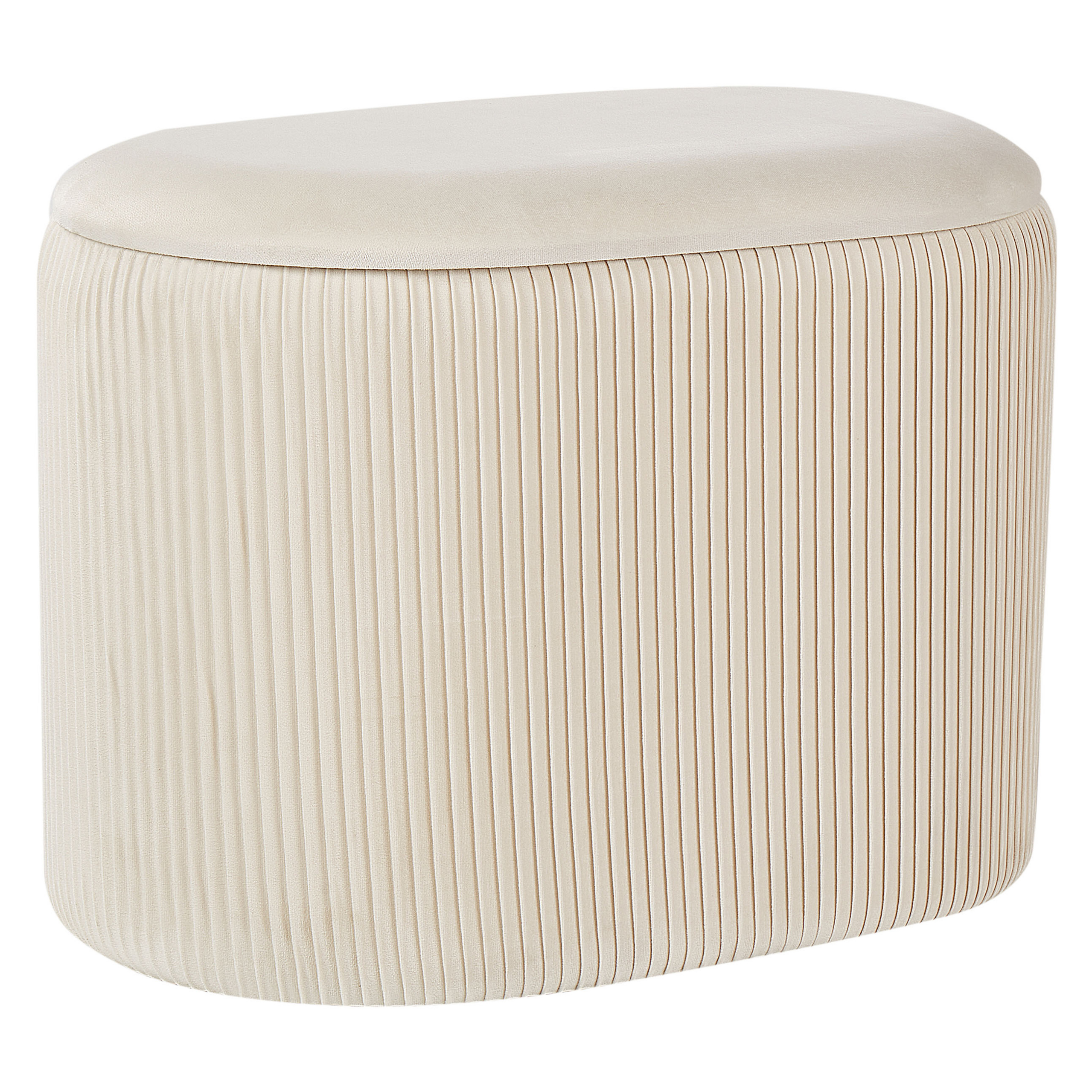Poef fluweel lichtbeige RICHLAND