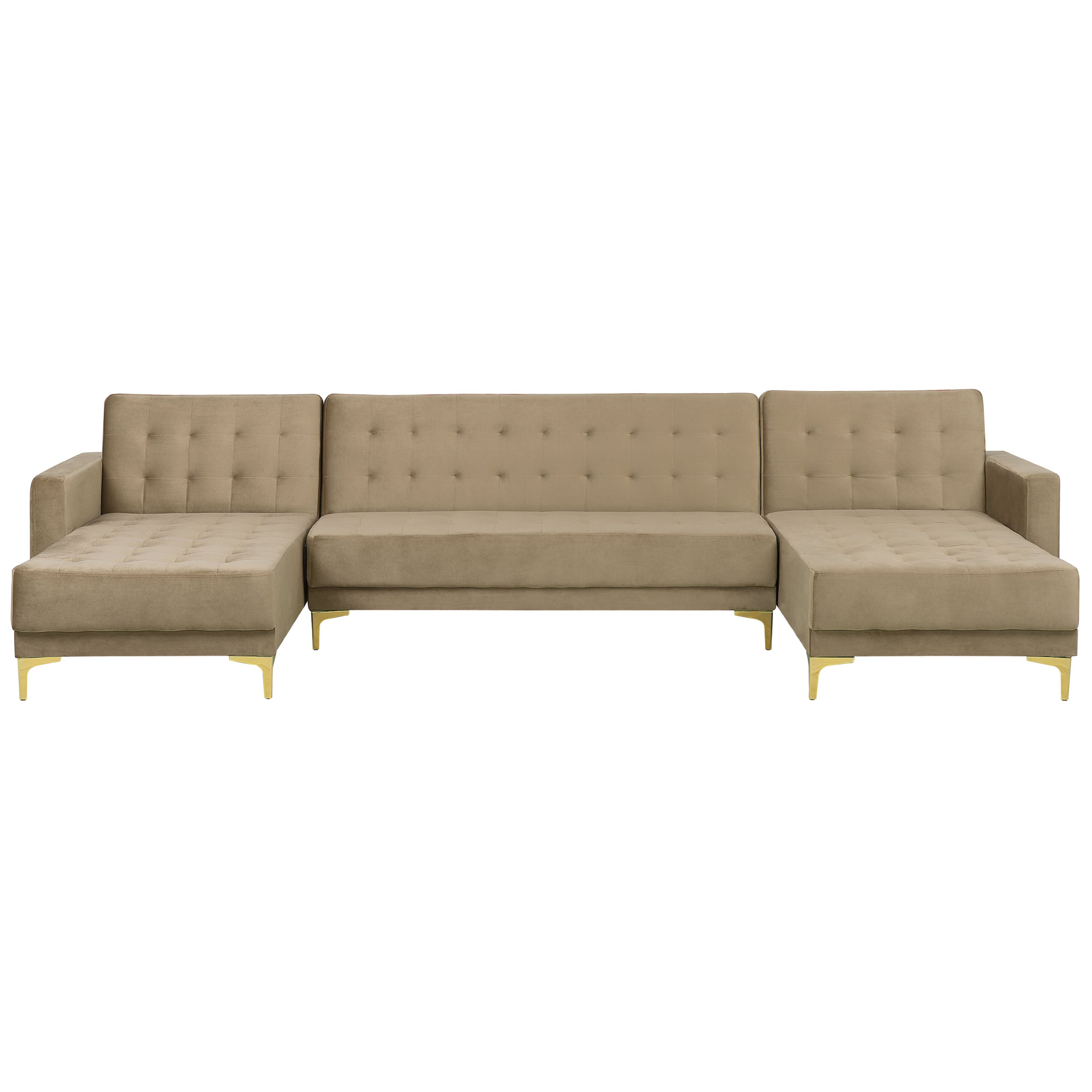 U-vormige bank Fluweel Universeel Zandbeige ABERDEEN