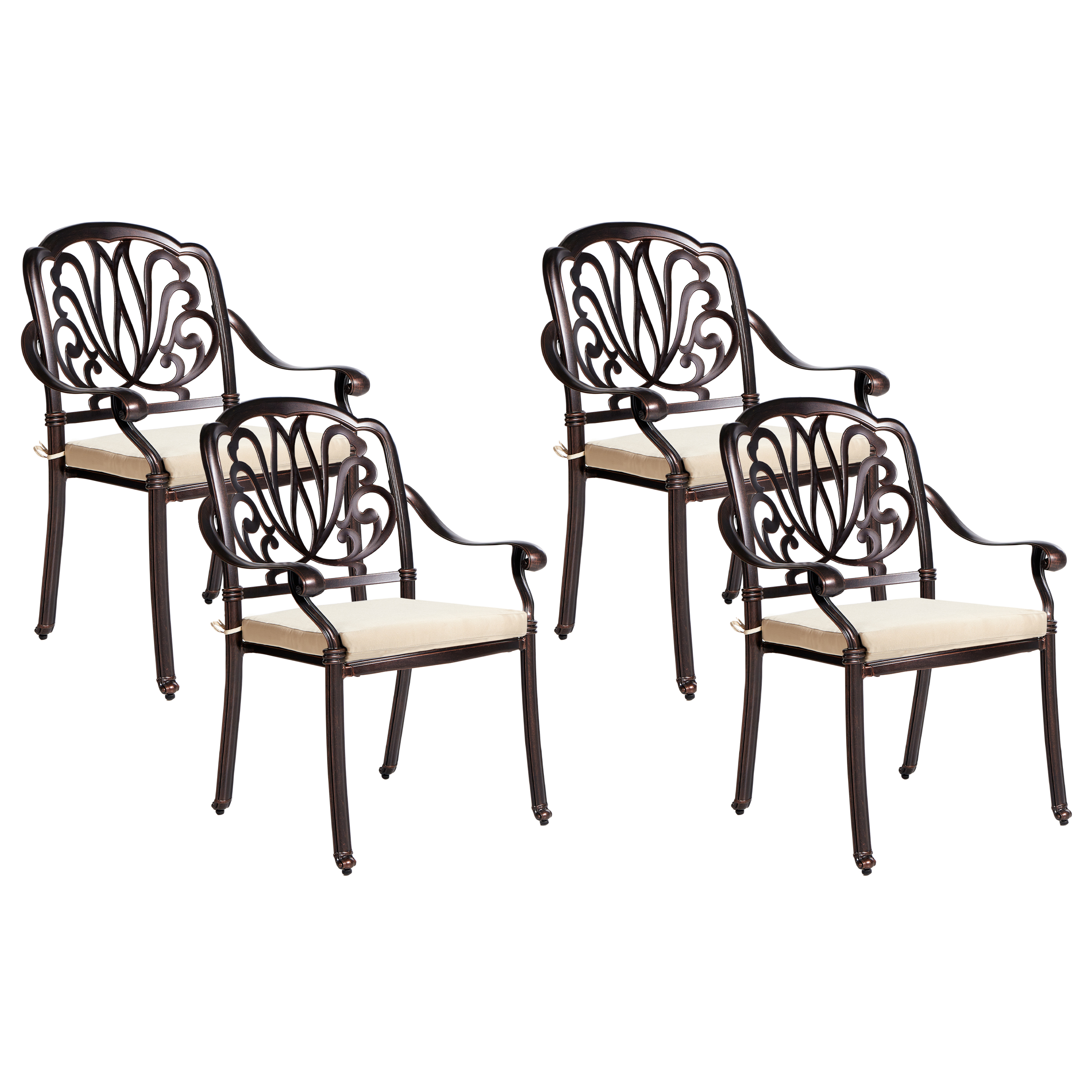 Set van 4 stoelen Metaal Donkerbruin ANCONA