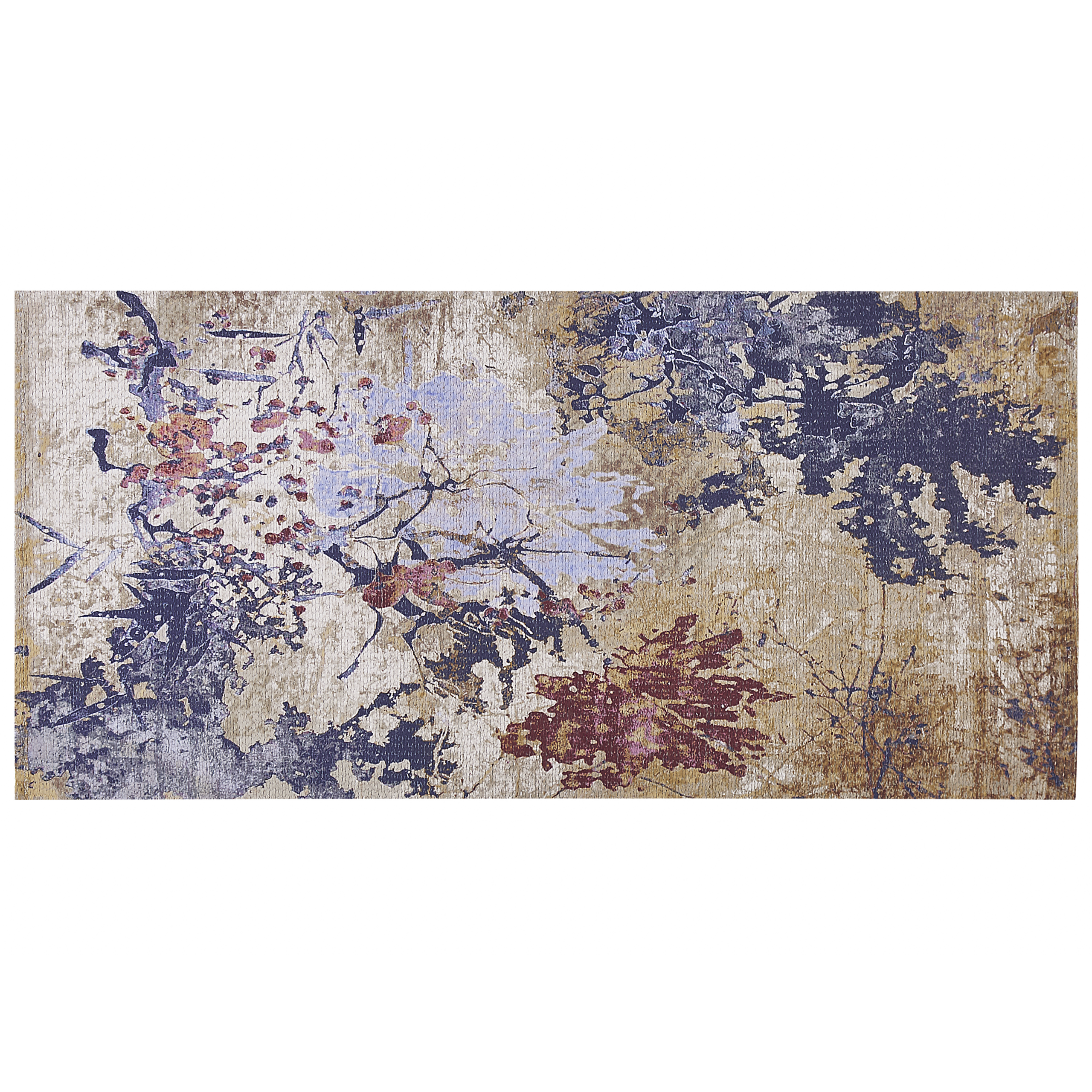 Vloerkleed polyester meerkleurig 80 x 150 cm KULP