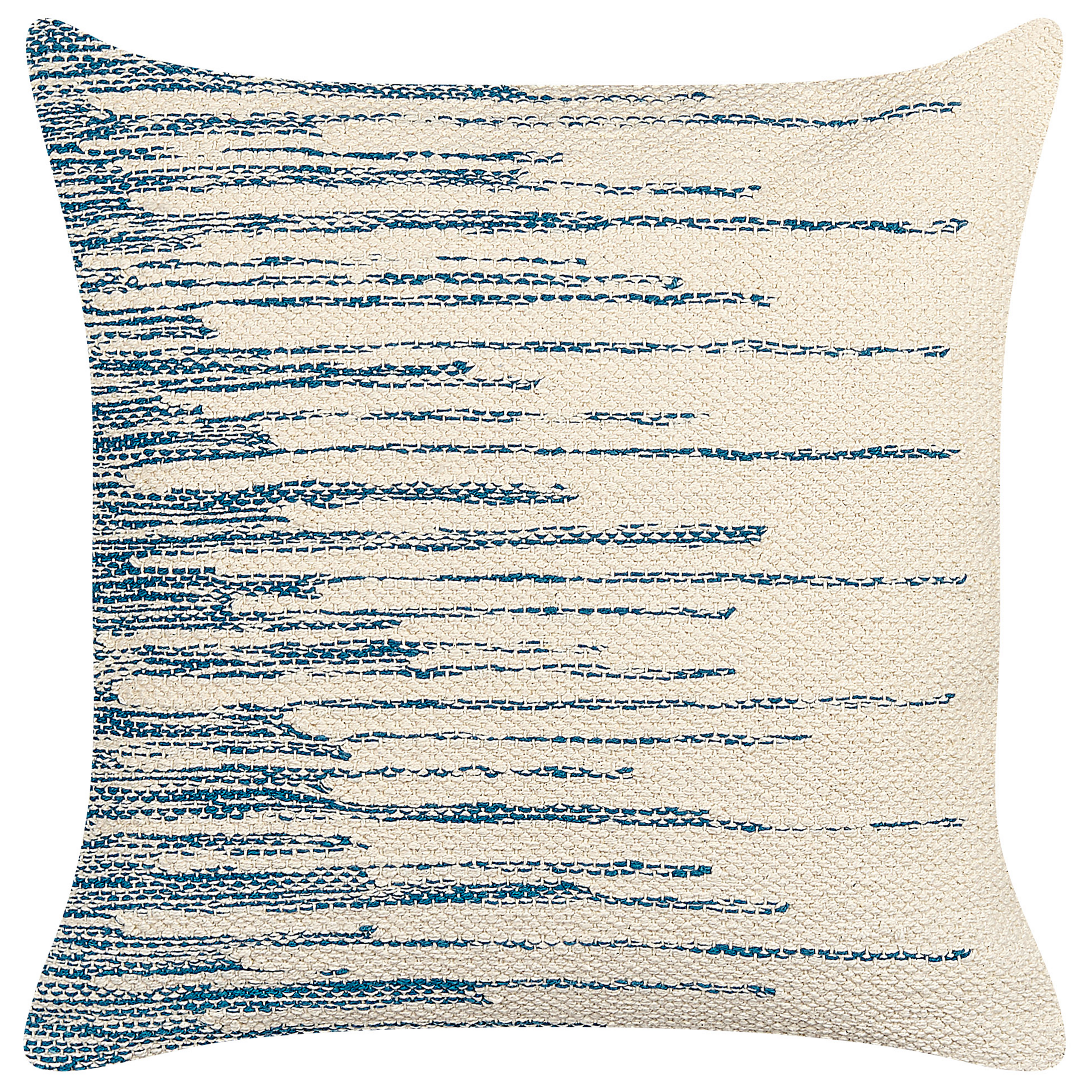 Sierkussen katoen beige/blauw 45 x 45 cm RIVINA
