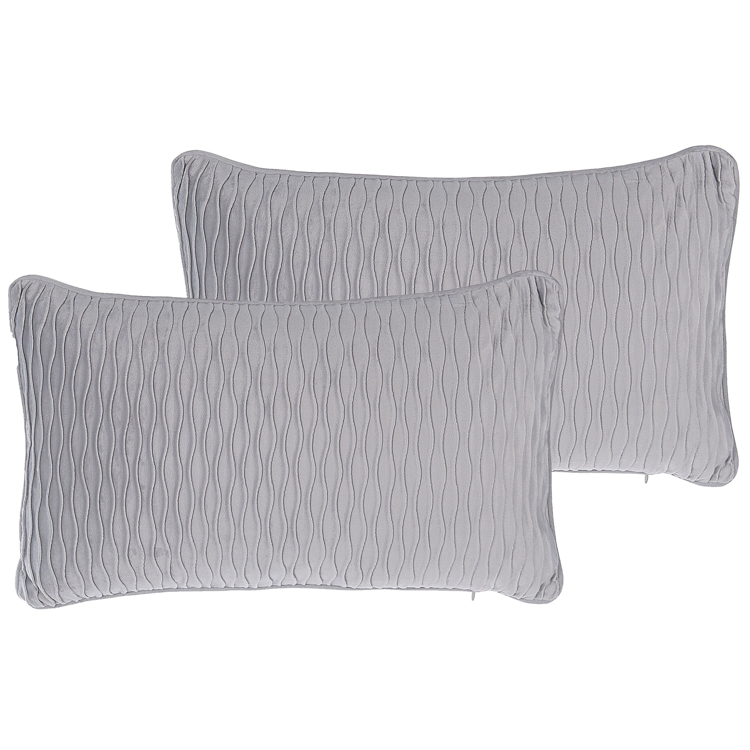 Set van 2 kussens Reliëf Grijs MOTARI 30 x 50 cm