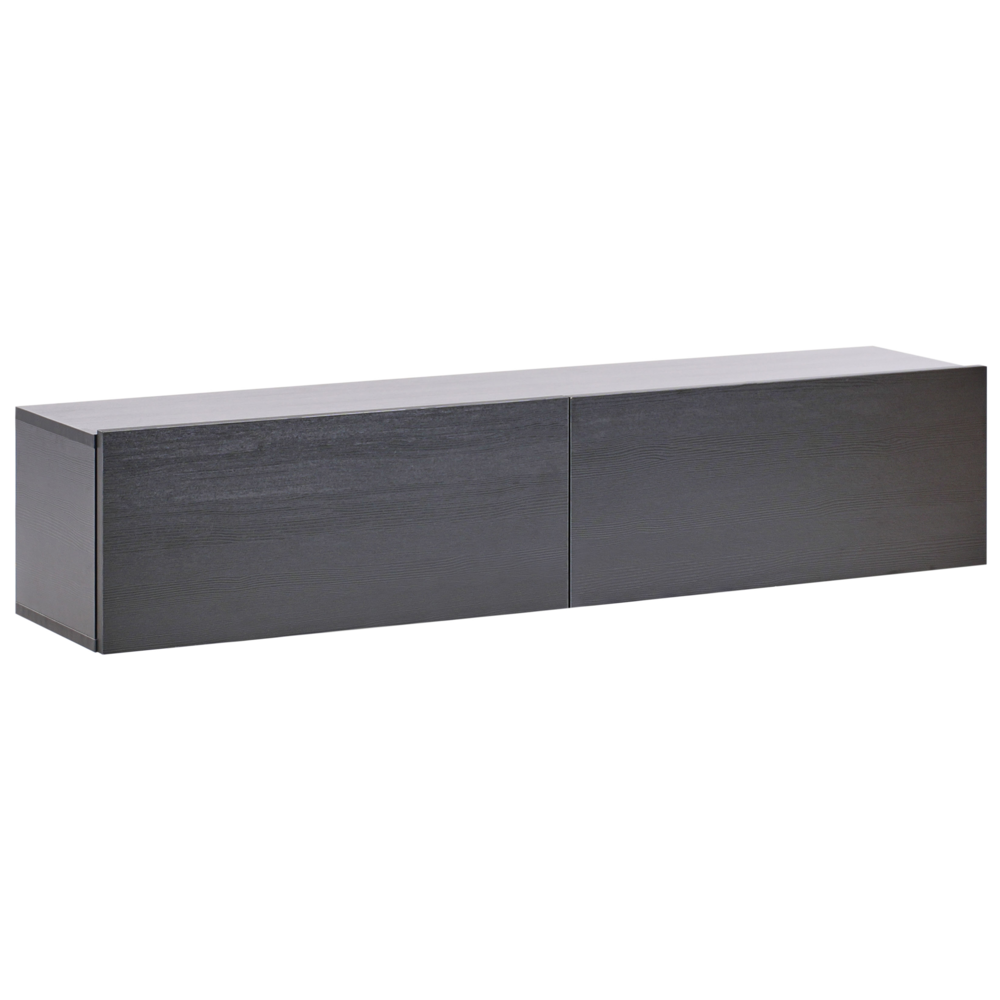 Mobile Porta TV a parete nero 140 cm fino a 70ʺ 2 porte Design minimalista Soggiorno