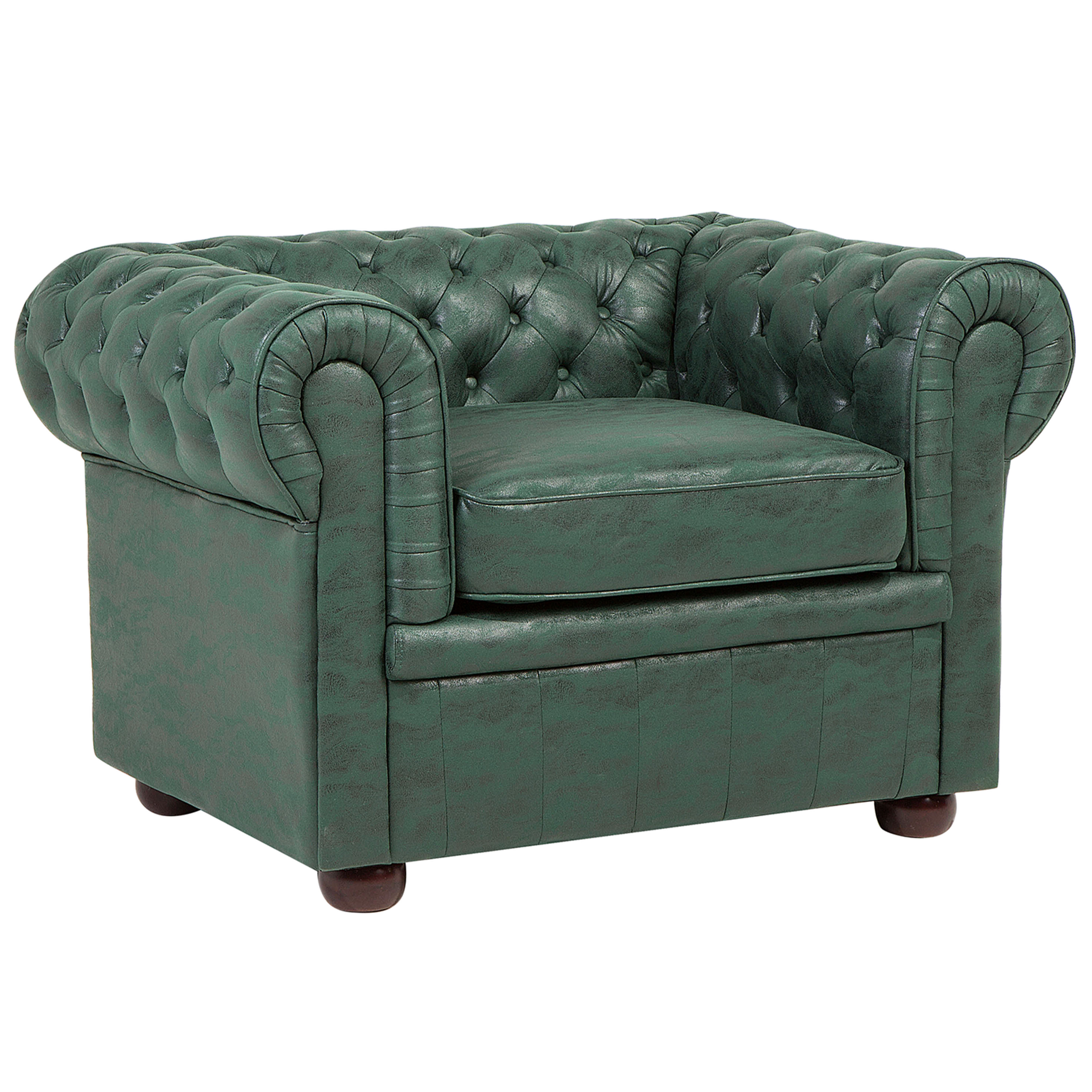 Fauteuil Kunstleer Groen CHESTERFIELD