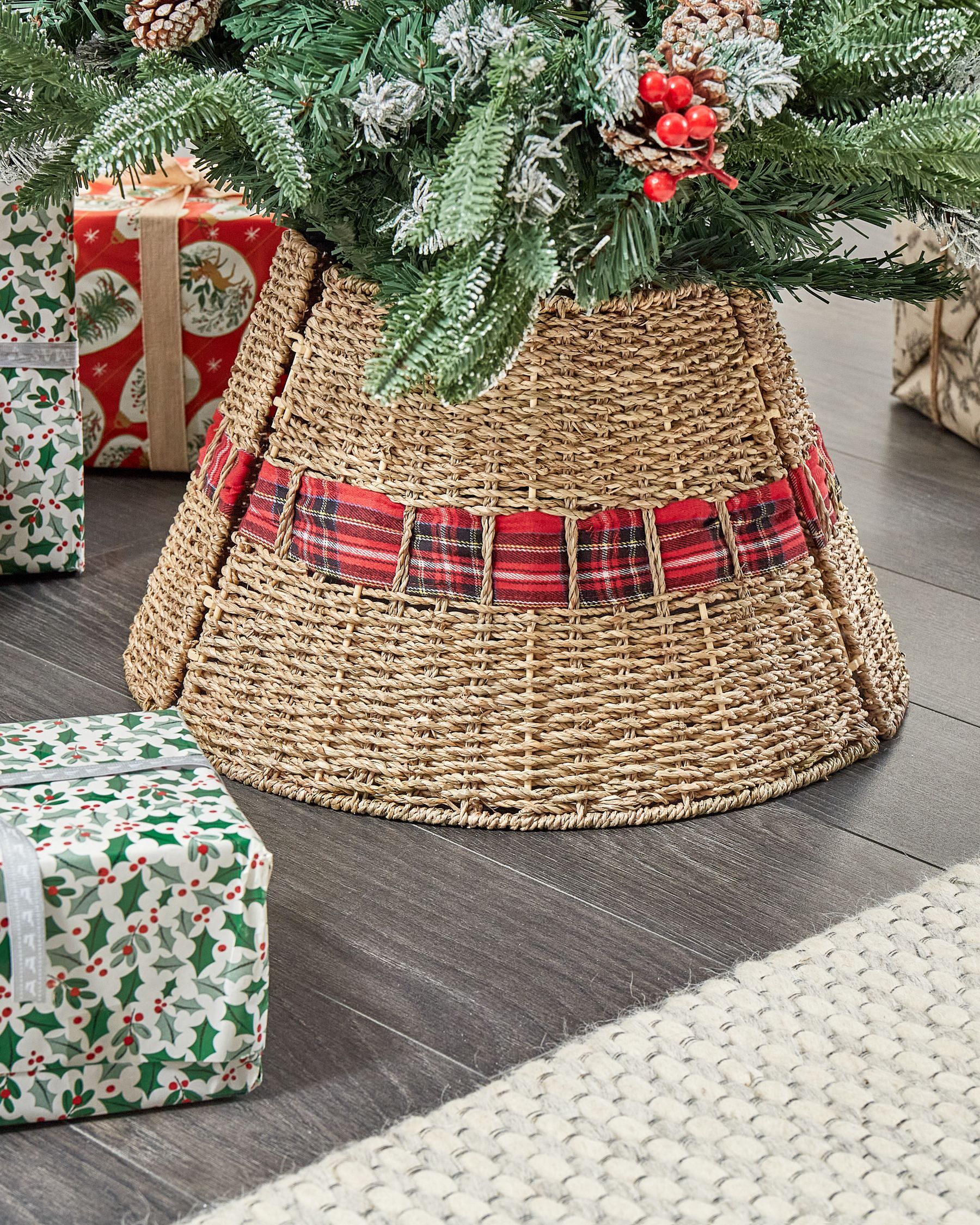 Weihnachtsbaumkragen Seegras natürlich 45 cm Christbaumständer-Abdeckung Marche