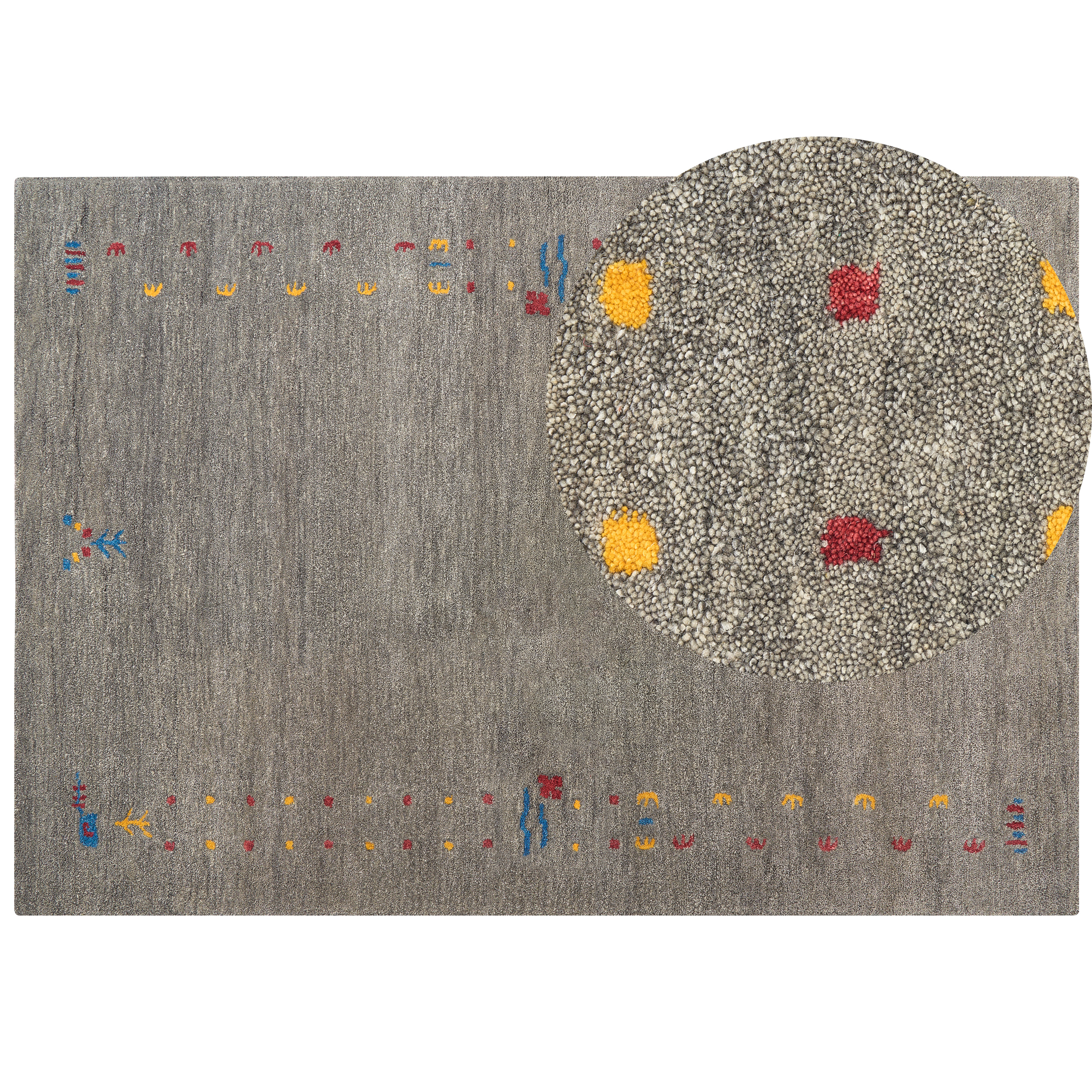 Vloerkleed gabbeh grijs 160 x 230 cm SEYMEN