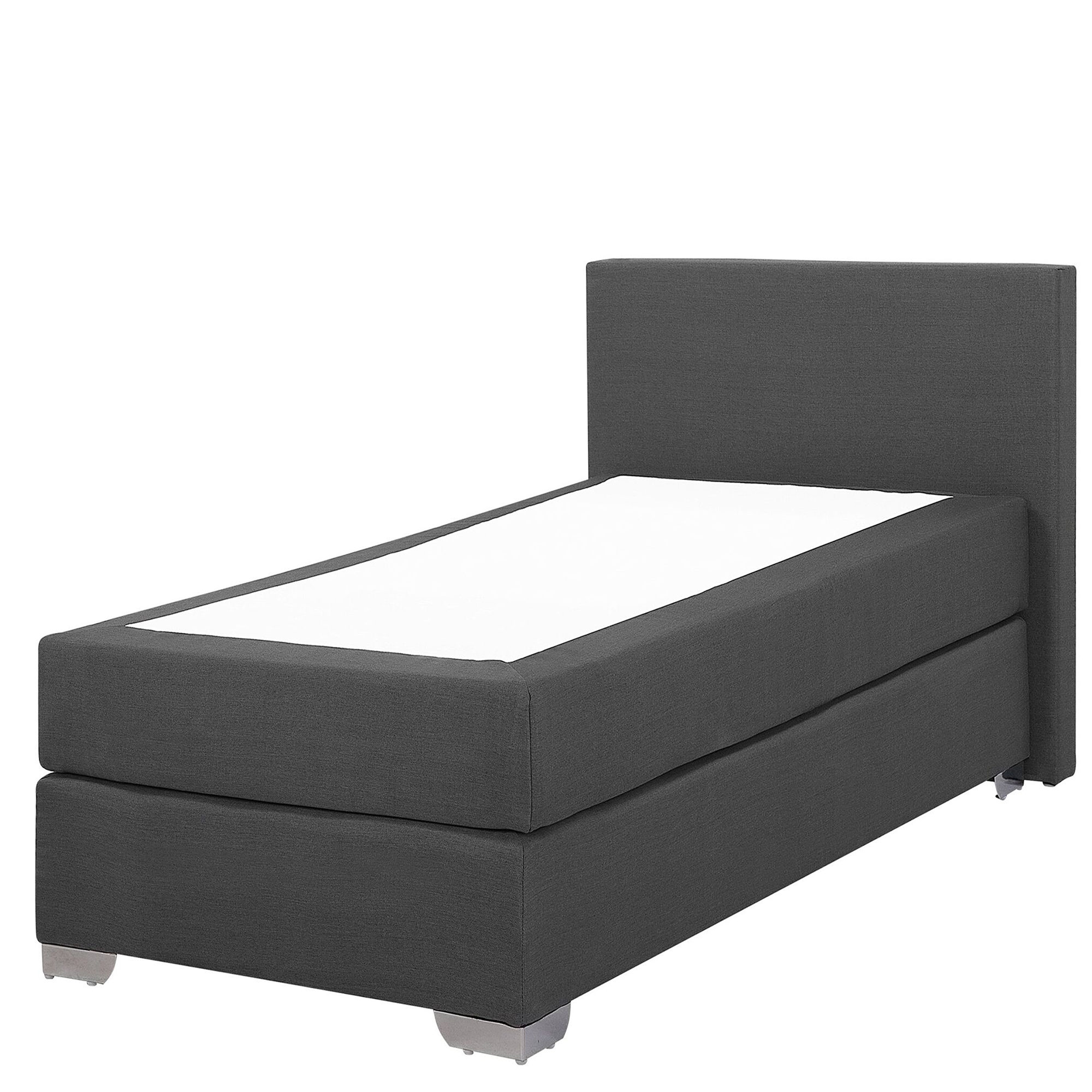 Boxspring stof grijs 90 x 200 cm PRESIDENT