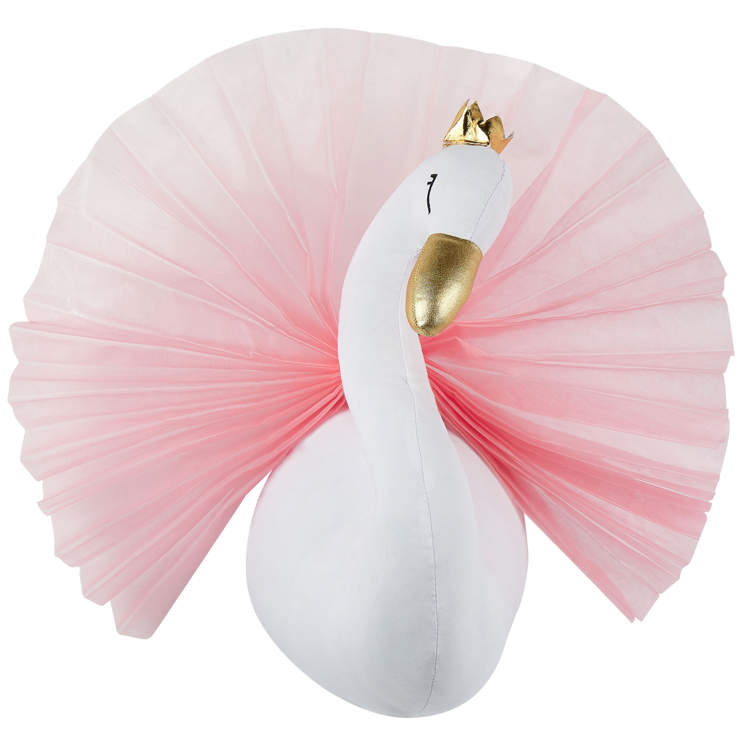 Wanddecoratie pluche zwaan wit ODETTA