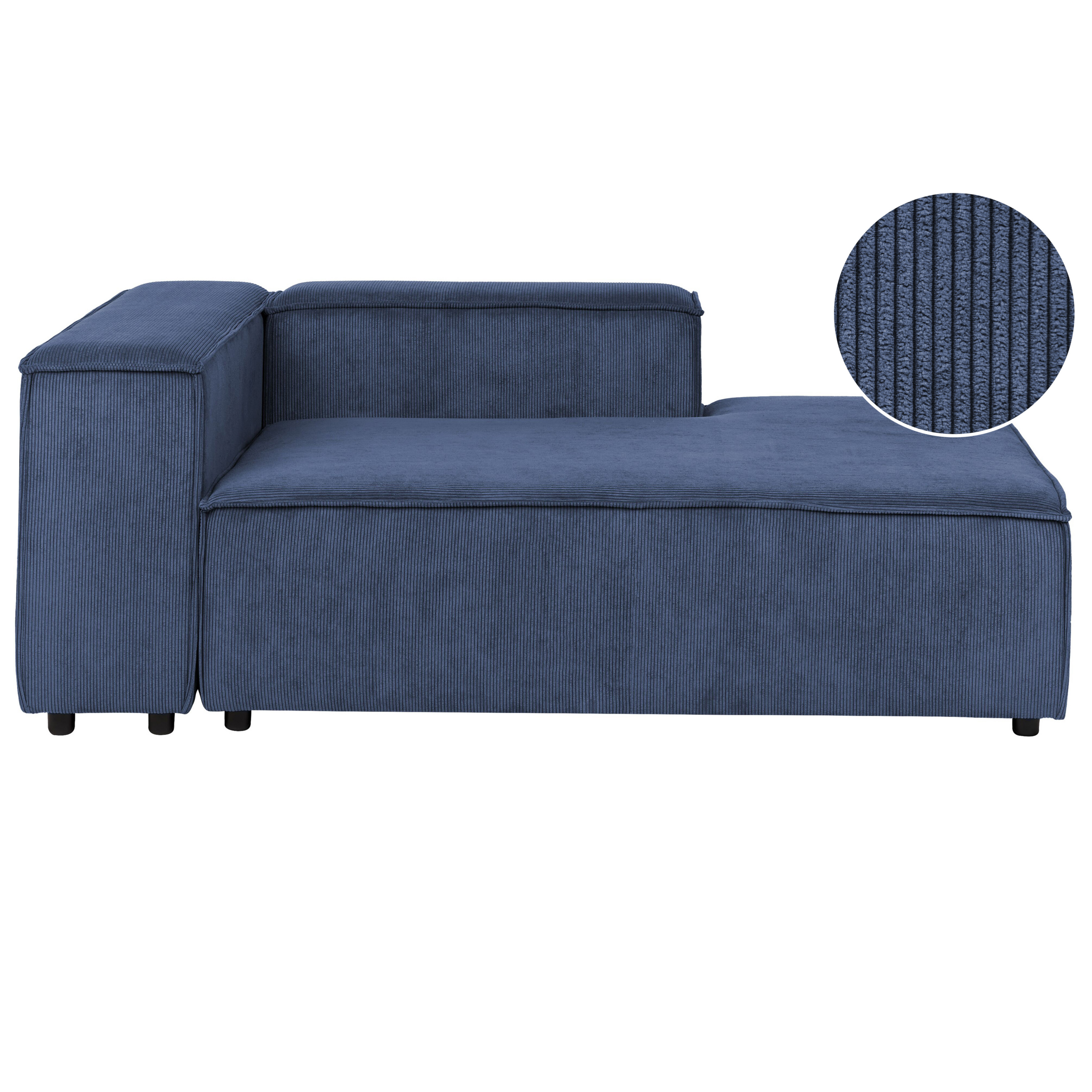 Chaise longue corduroy blauw linkszijdig APRICA