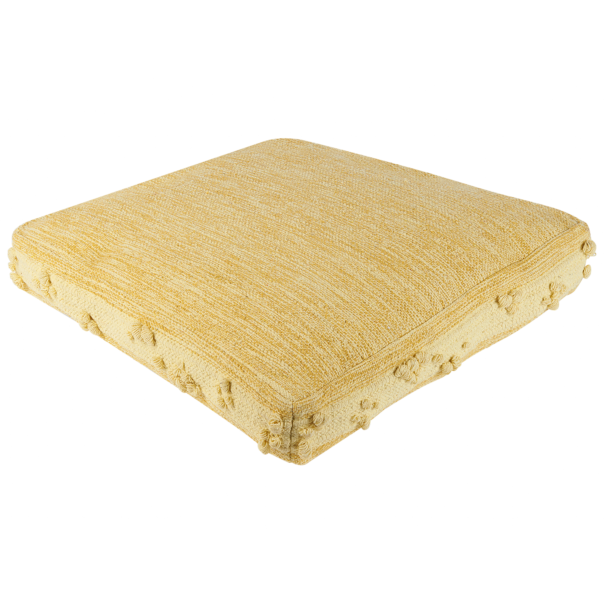 Vloerkussen katoen geel 60 x 60 x 12 cm CLONE