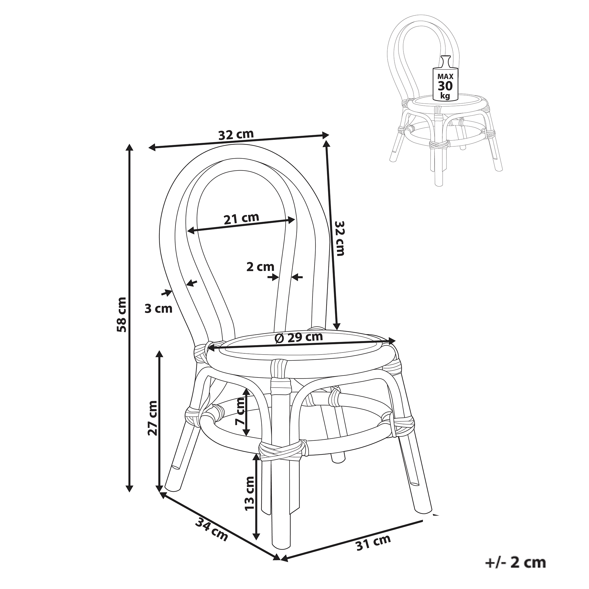 Scaun pentru copii KALIVIA Ratan Roz [3]