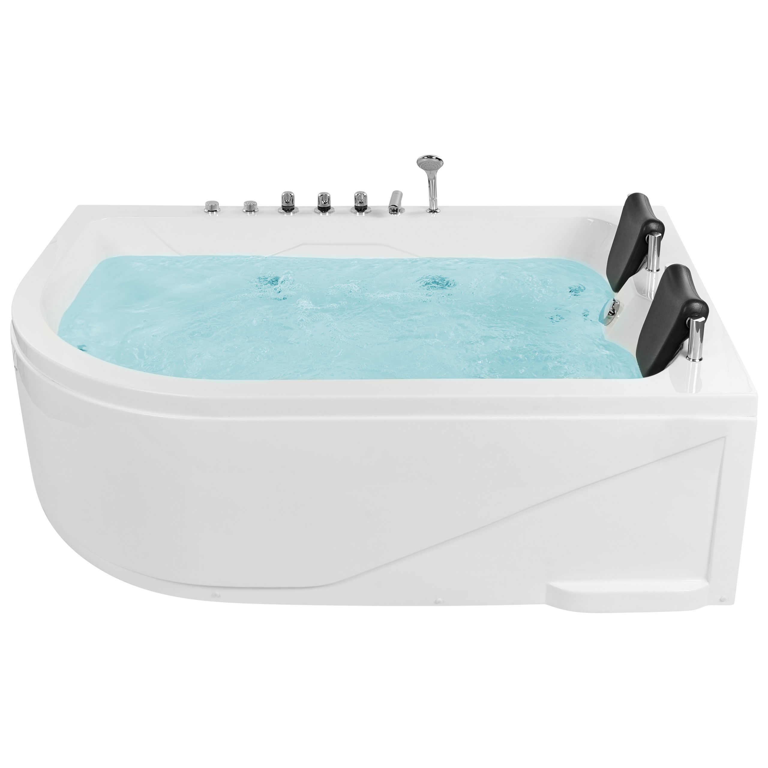 Hoekbad whirlpool LED wit 180 x 120 cm linkszijdig PELAITA