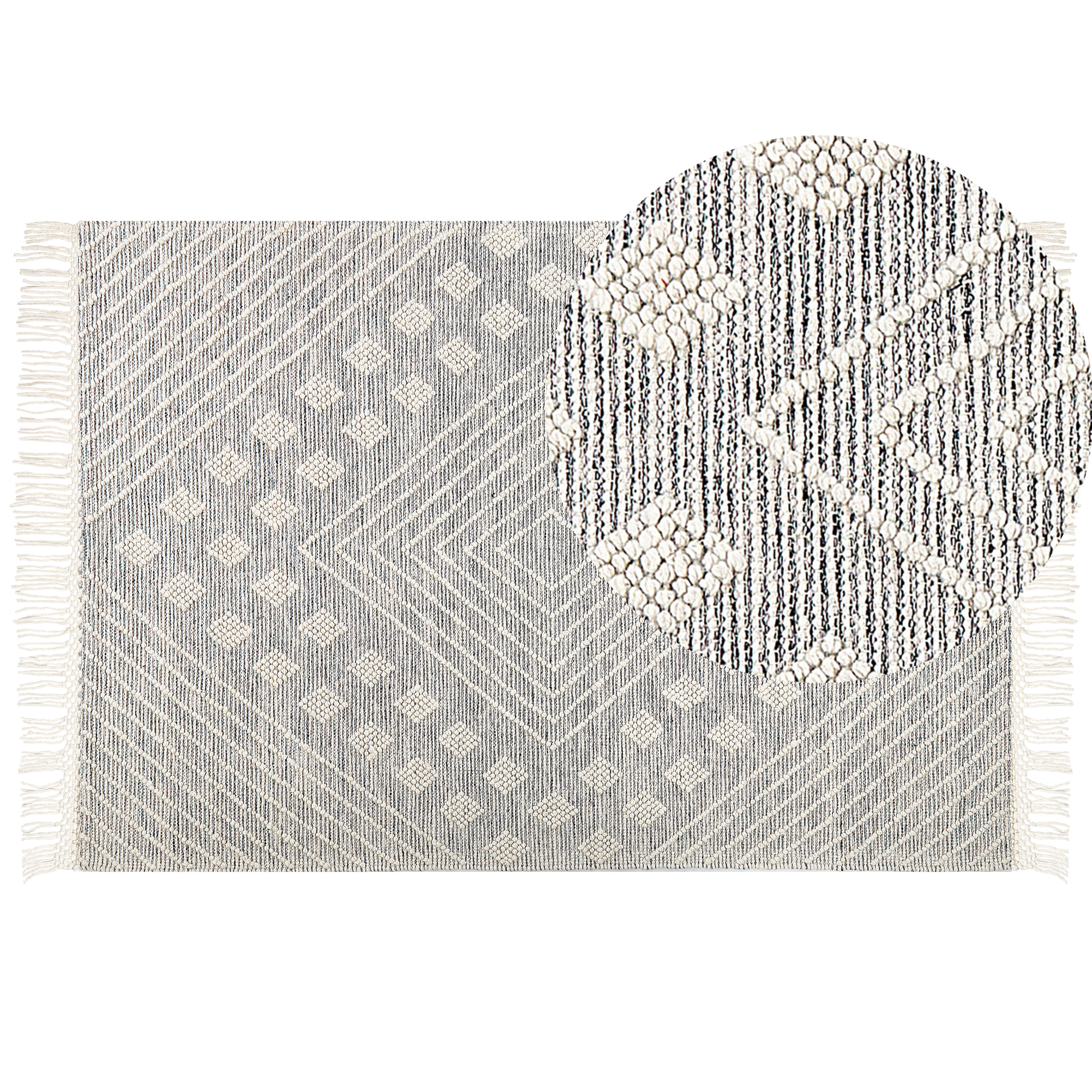 Vloerkleed wol grijs/wit 160 x 230 cm SAVUR