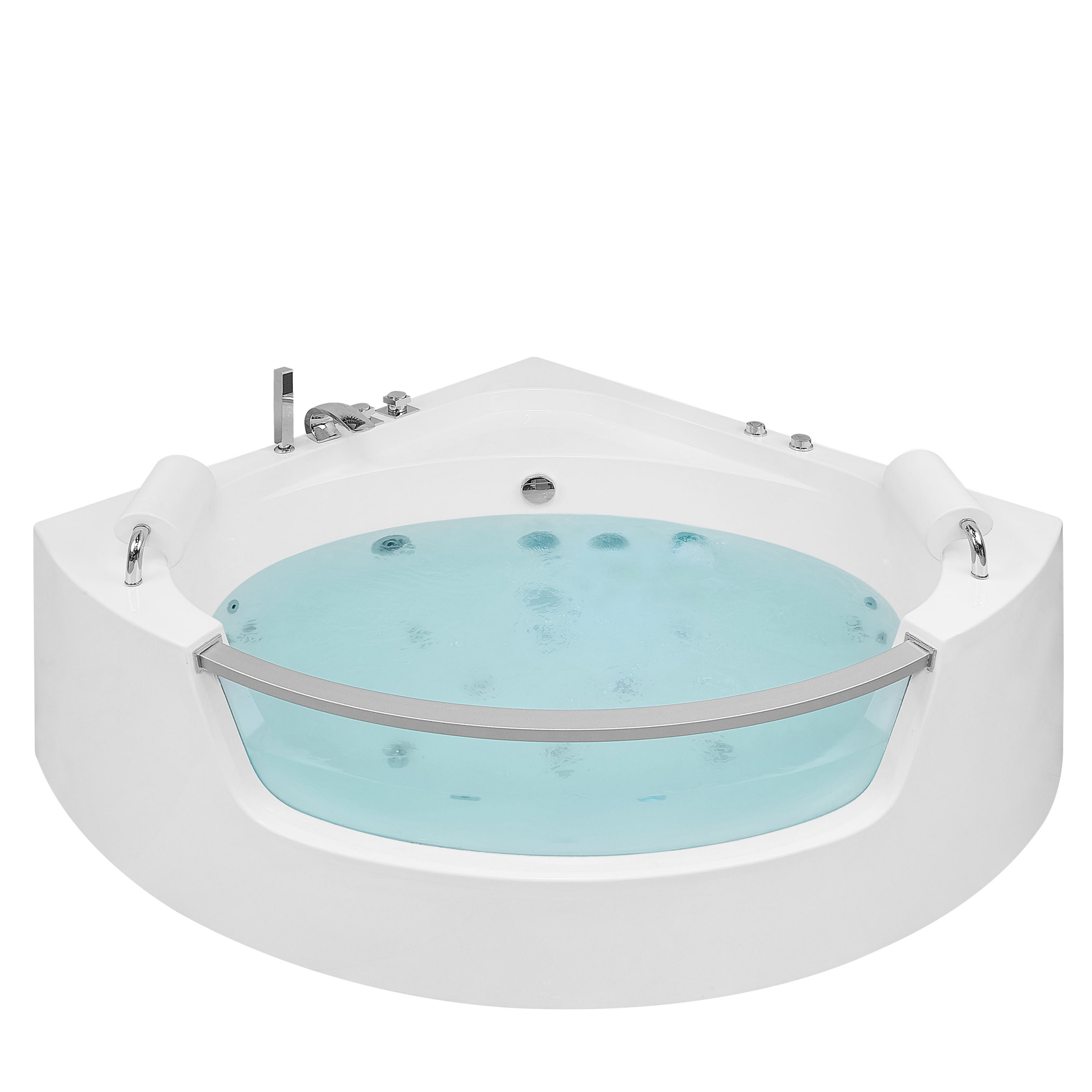 Hoekbad whirlpool LED wit 201 cm MANGLE