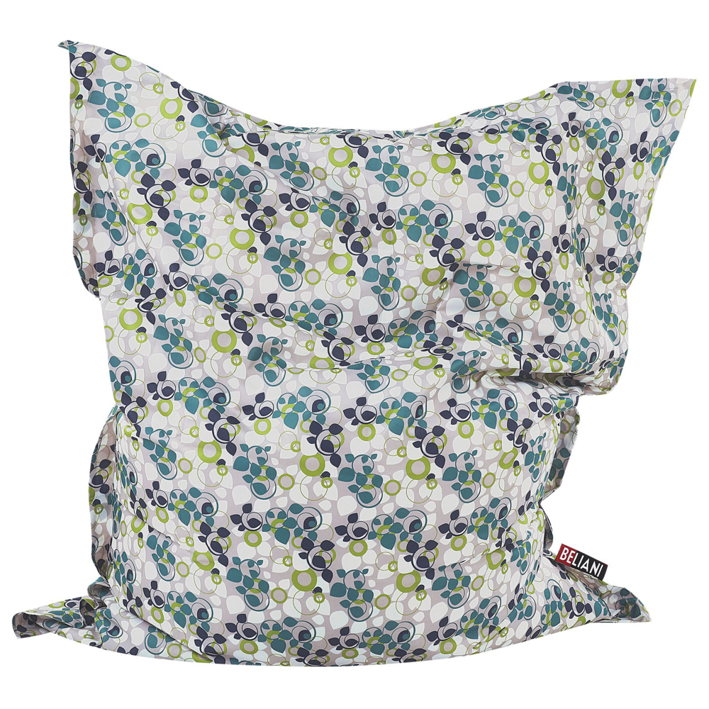 Image of Grande Bean Bag Multicolore motivo floreale foglie per distendersi Zip gigante Beanbag